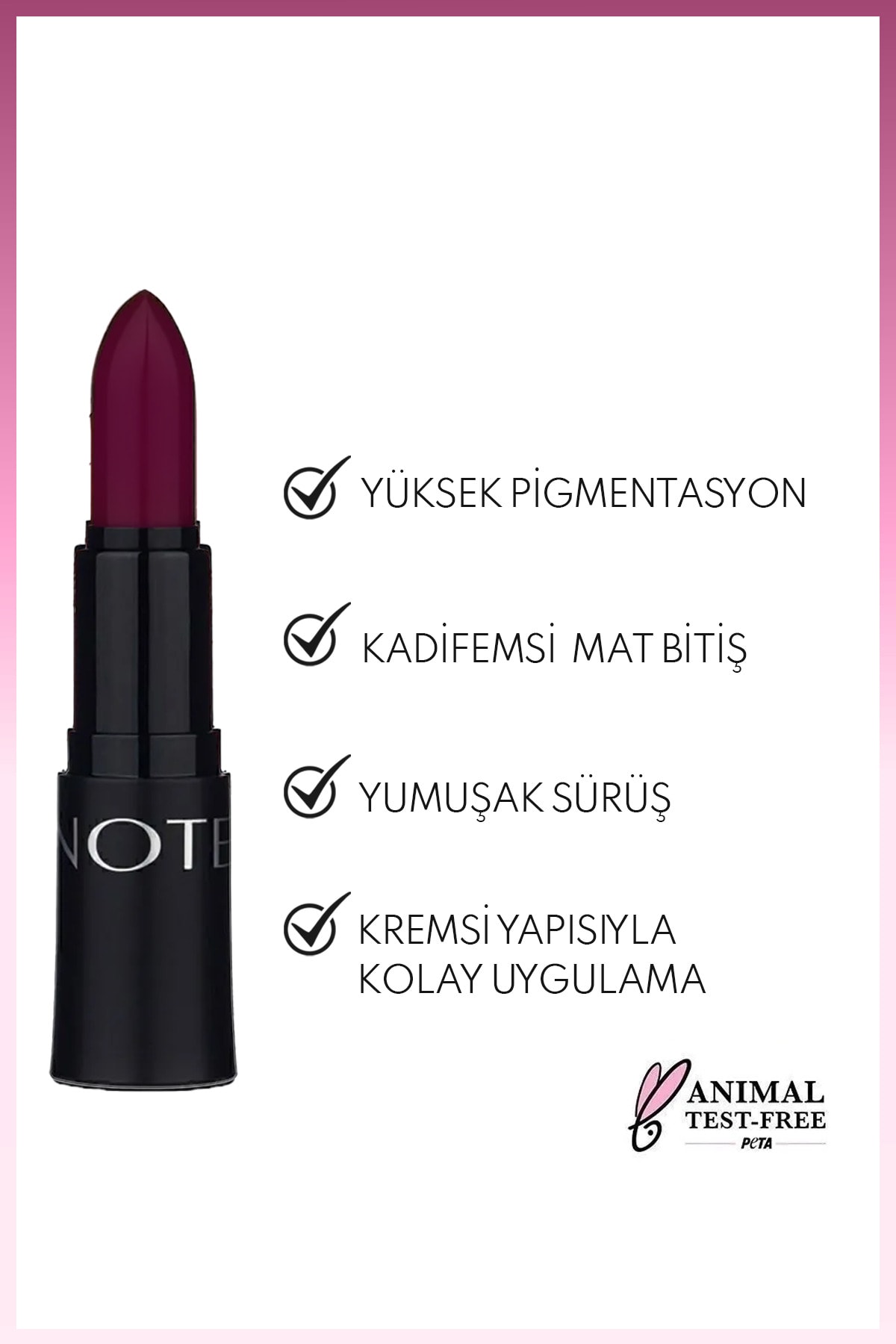 Mattemoist Lipstick Mat Bitişli Ruj 308 Brand - Koyu Mor