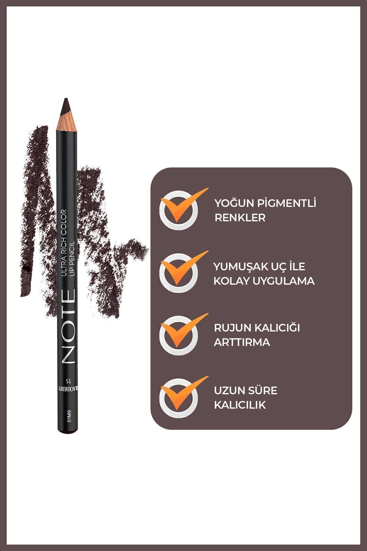 Ultra Rich Color Lip Pencil Dudak Kalemi 15 Blackberry - Mor