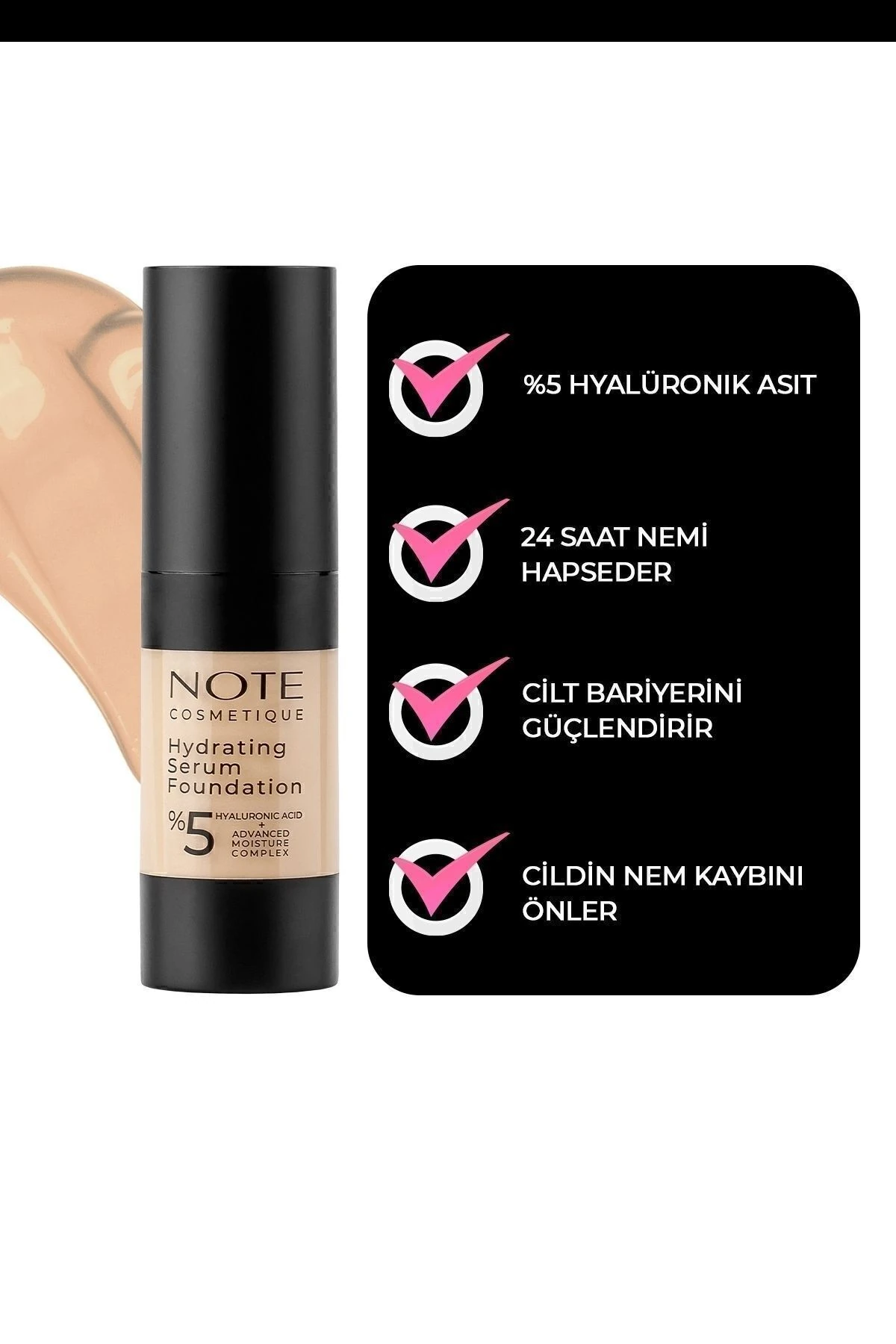 Hydrating Serum Spf 50 Nemlendirici Etkili Hyaluronik Asitli Serum Fondöten - 01