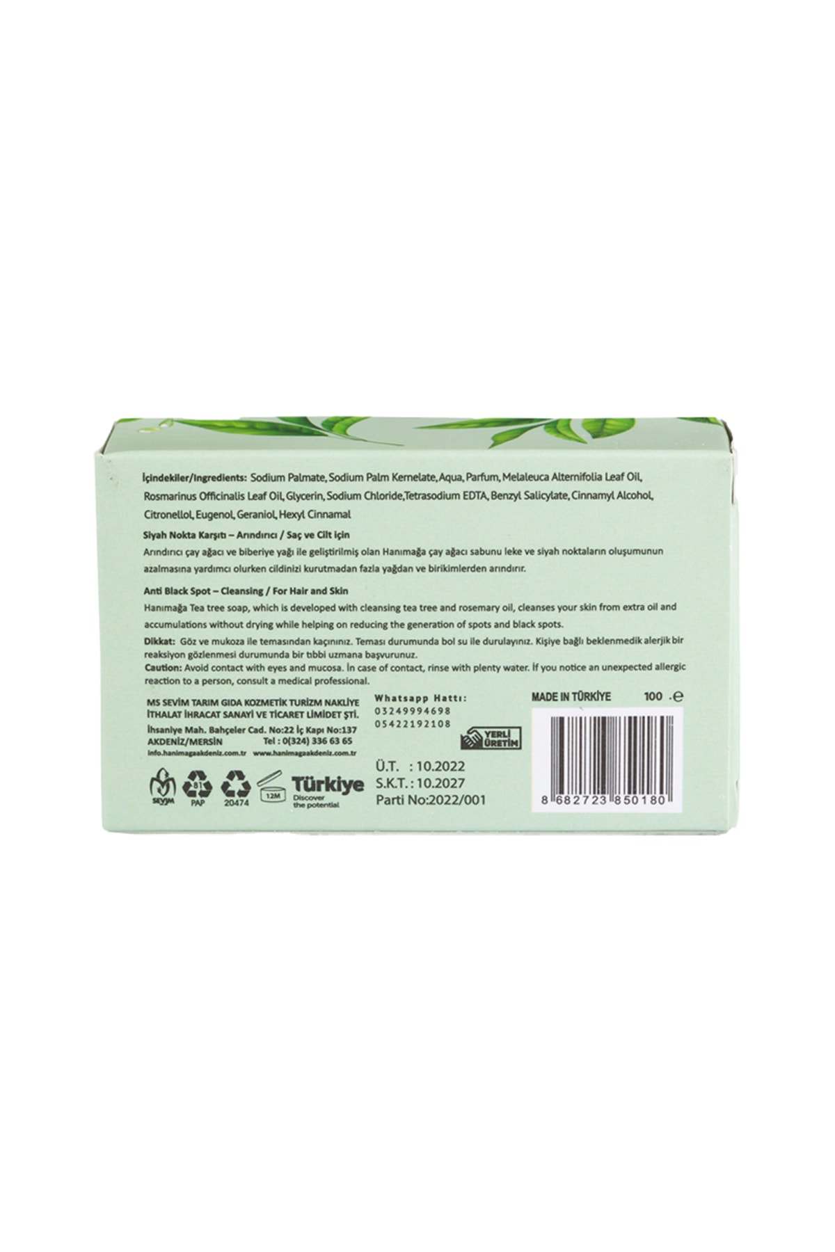 Akdeniz Doğal Çay Ağacı Sabunu 100 Gr,Çayağacı
