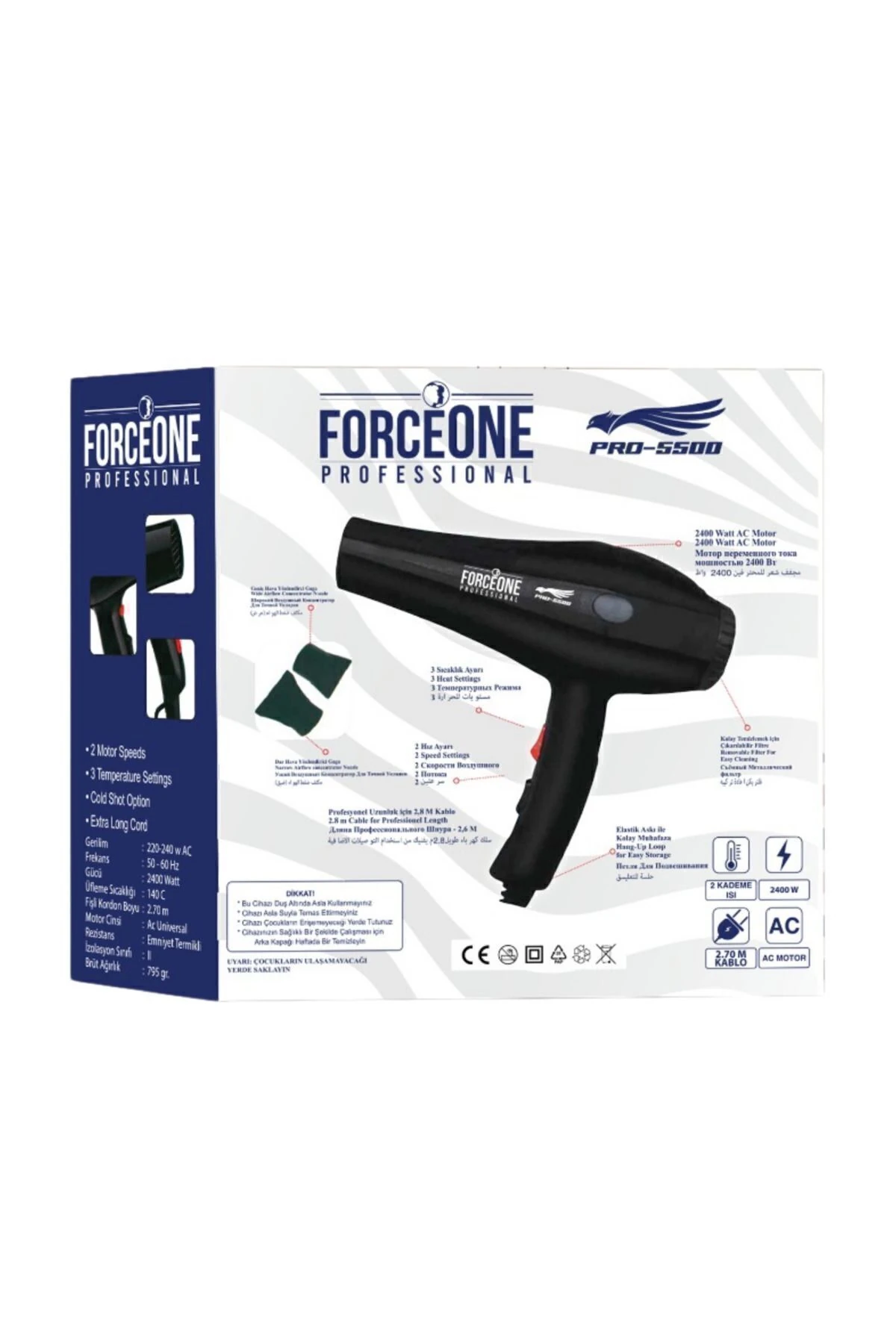 Pro 5500 Turbo Profesyonel Fön Makinesi 2400 Watt