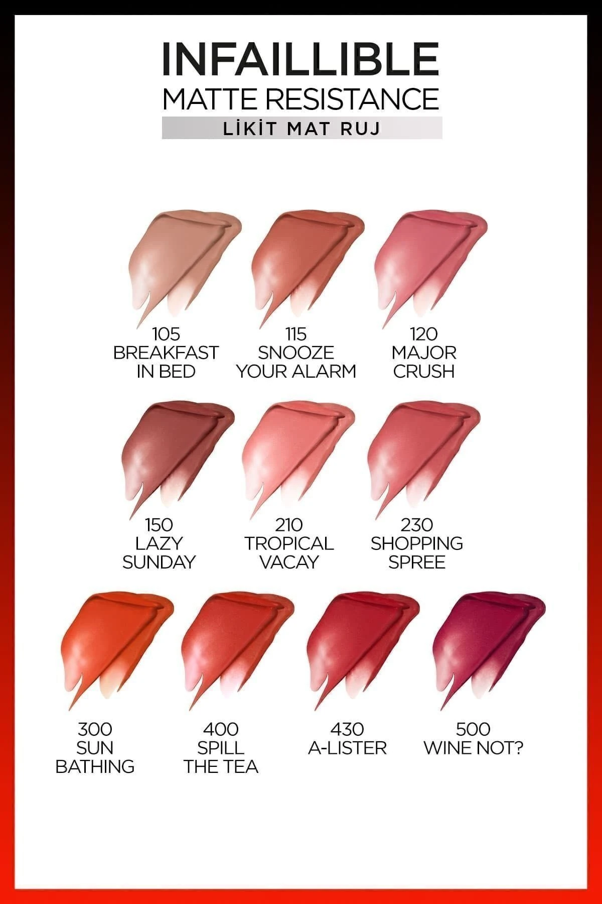 Infaillible Matte Resistance Likit Mat Ruj - 300 Sun Bathing