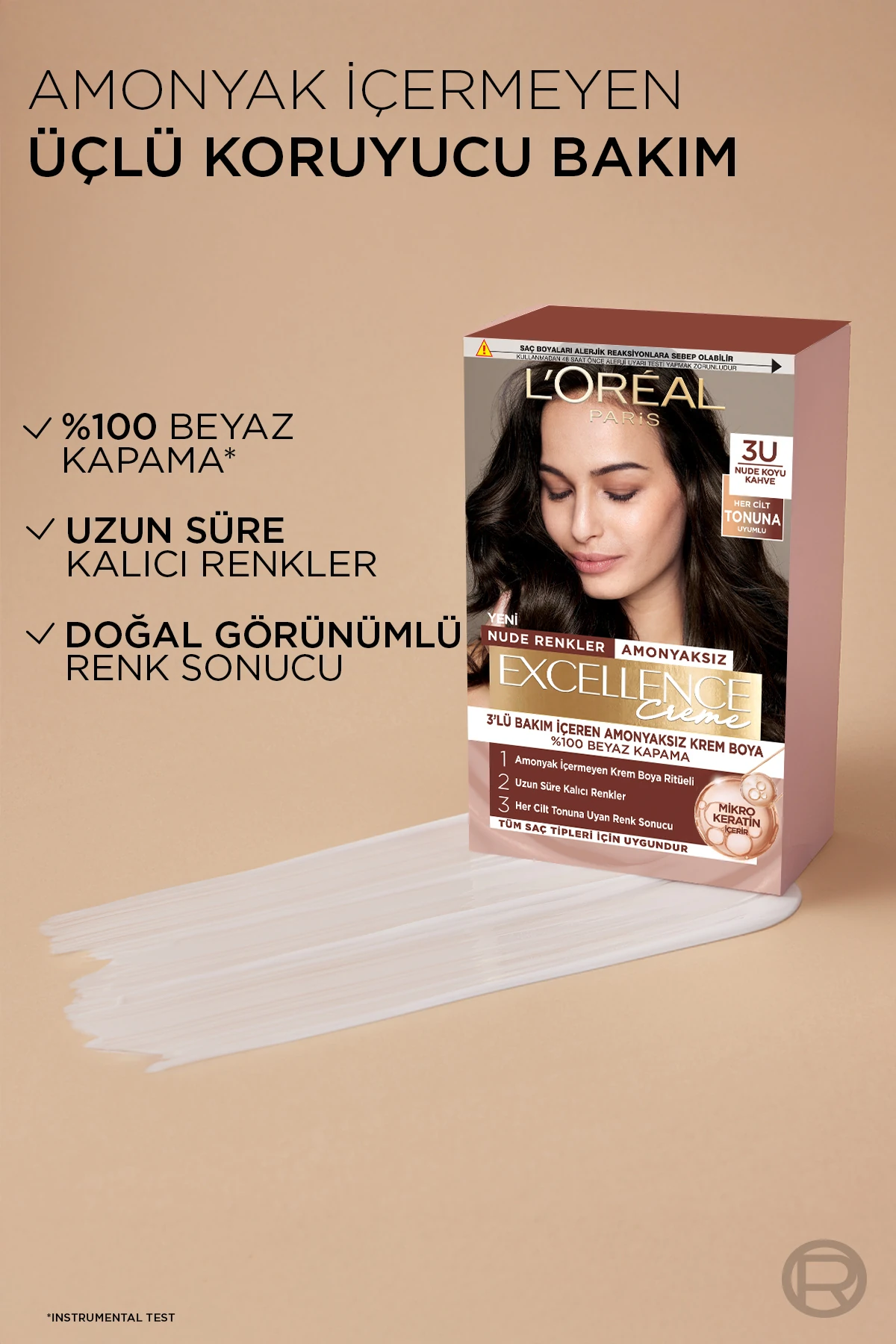 Excellence Creme Nude Renkler Saç Boyası – 3U Nude Koyu Kahve