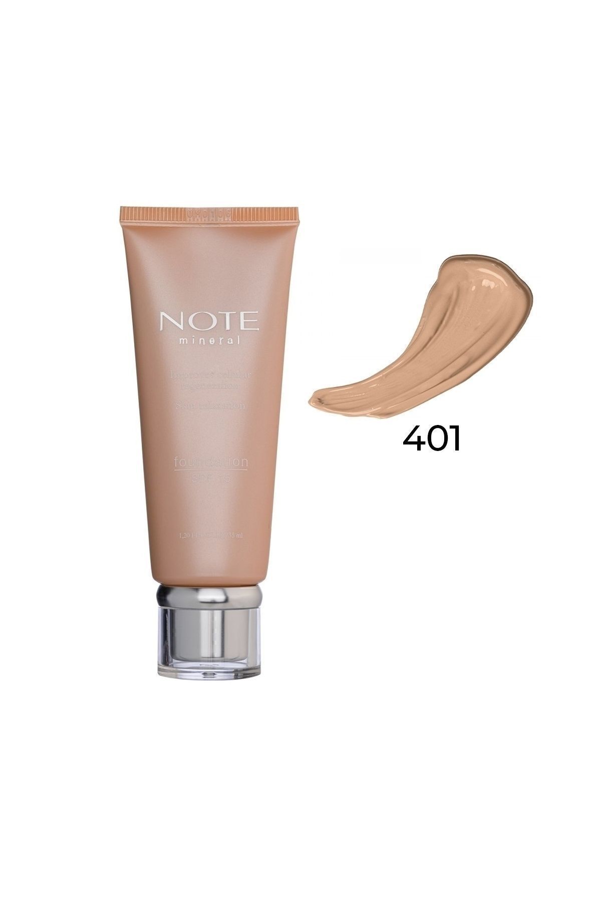 Mineral Foundation Spf 15 Yoğun Kapatıcı Saten Bitişli Fondöten - 401 Açık