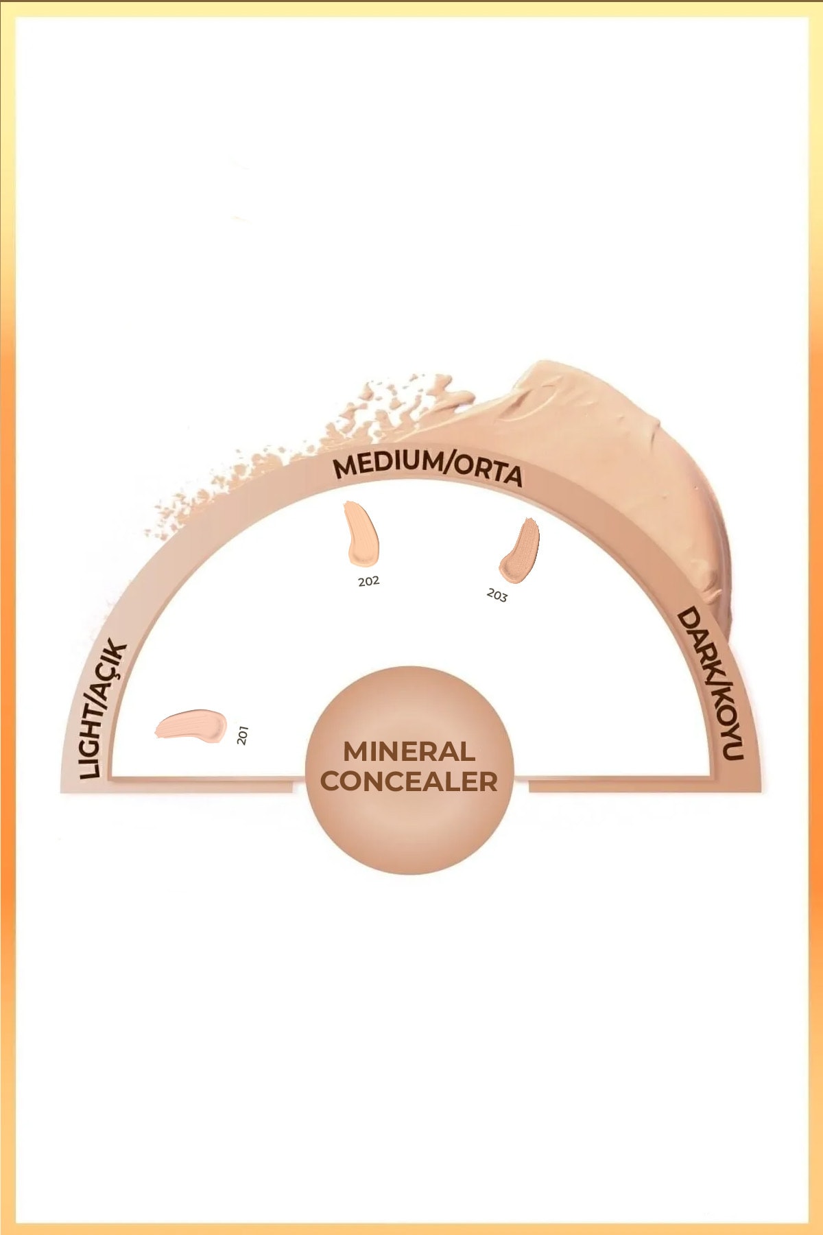 Mineral Concealer Spf 15 Yoğun Kapatıcı Metal Başlıklı Göz Altı Kapatıcısı - 203 Orta Koyu
