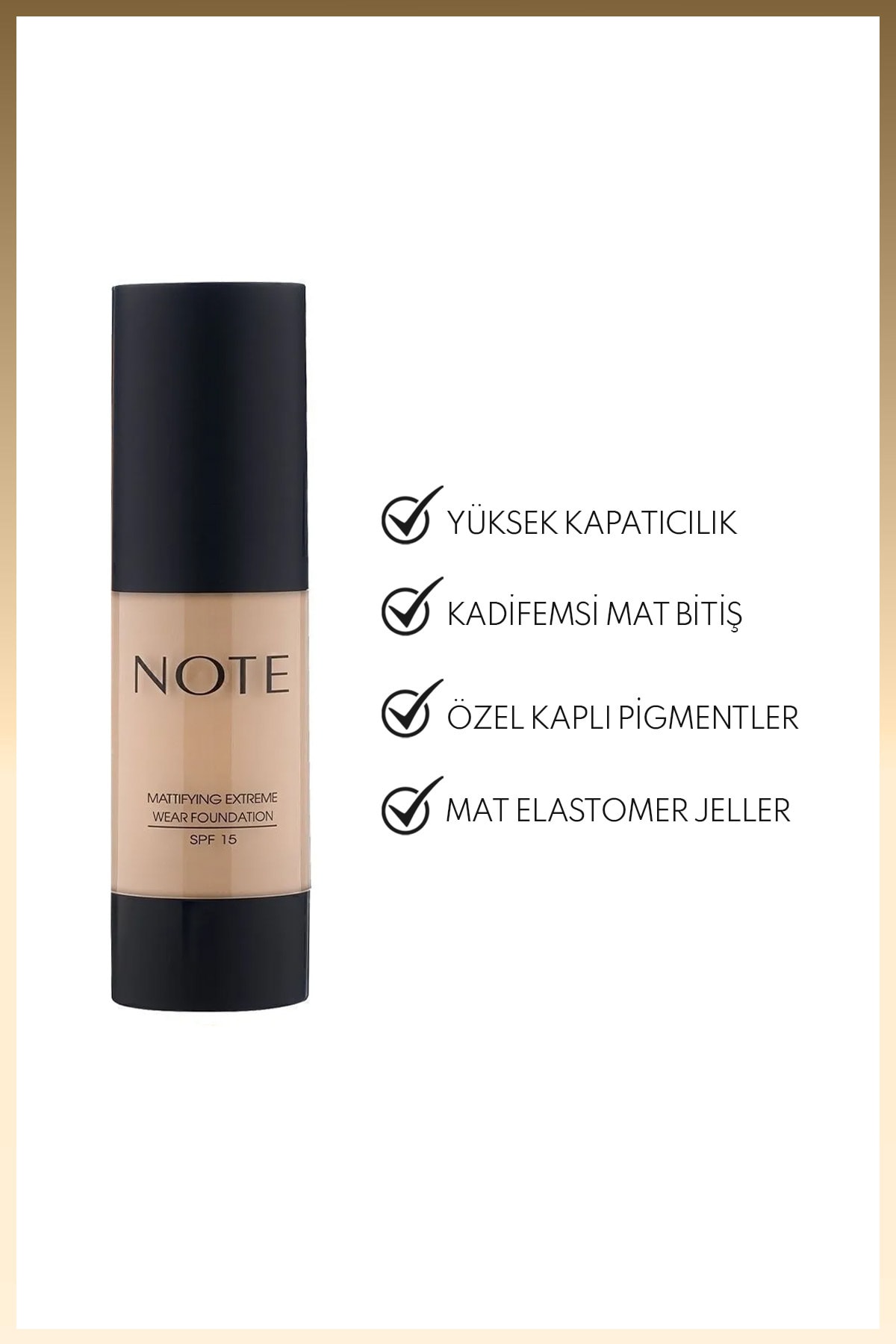 Mattifying Extreme Wear Spf 15 Yoğun Kapatıcı Mat Bitişli Fondöten - 01 Beige