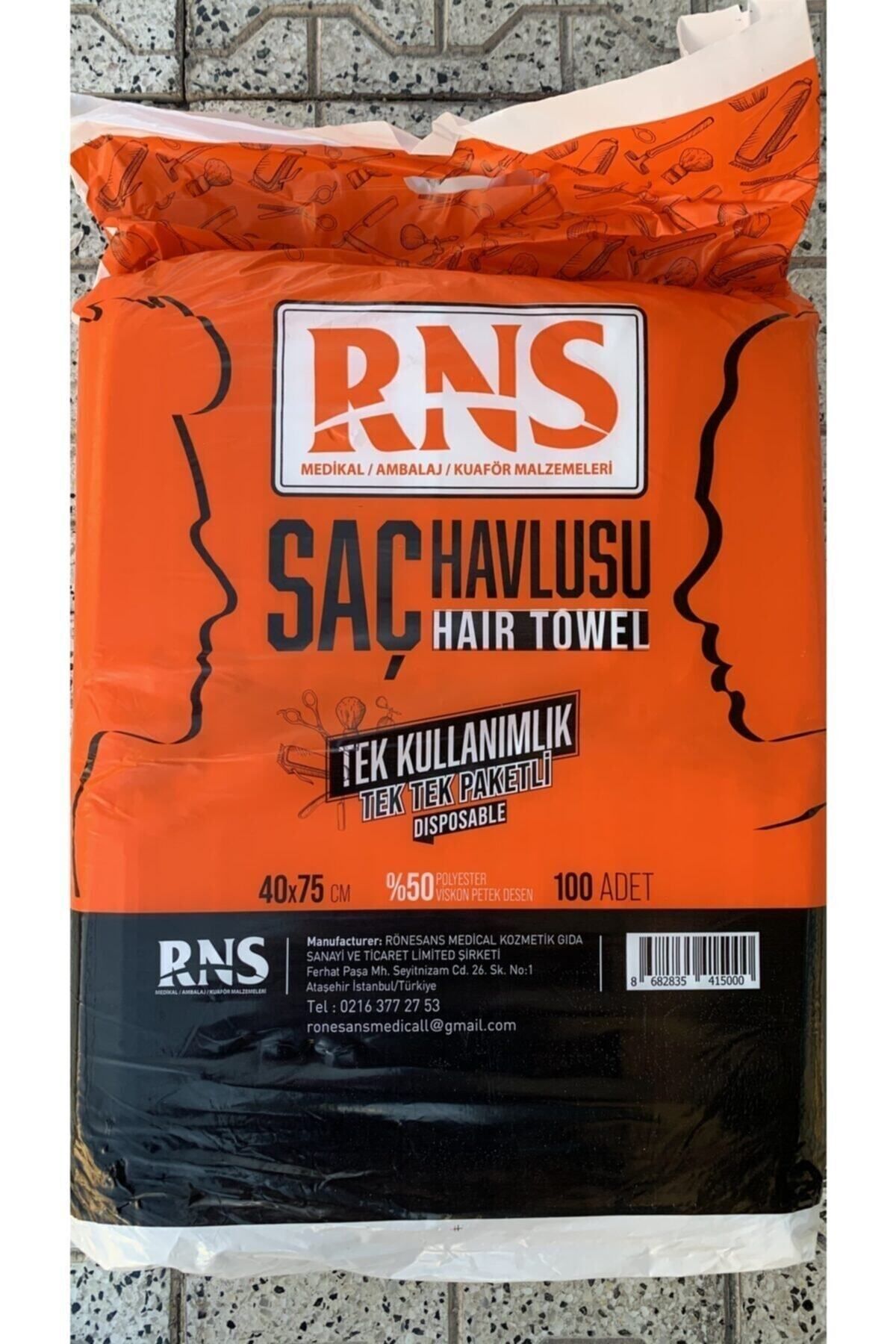 Tek Kullanımlık Saç Havlusu Berber Için Paketli 100 Adet (40*75)