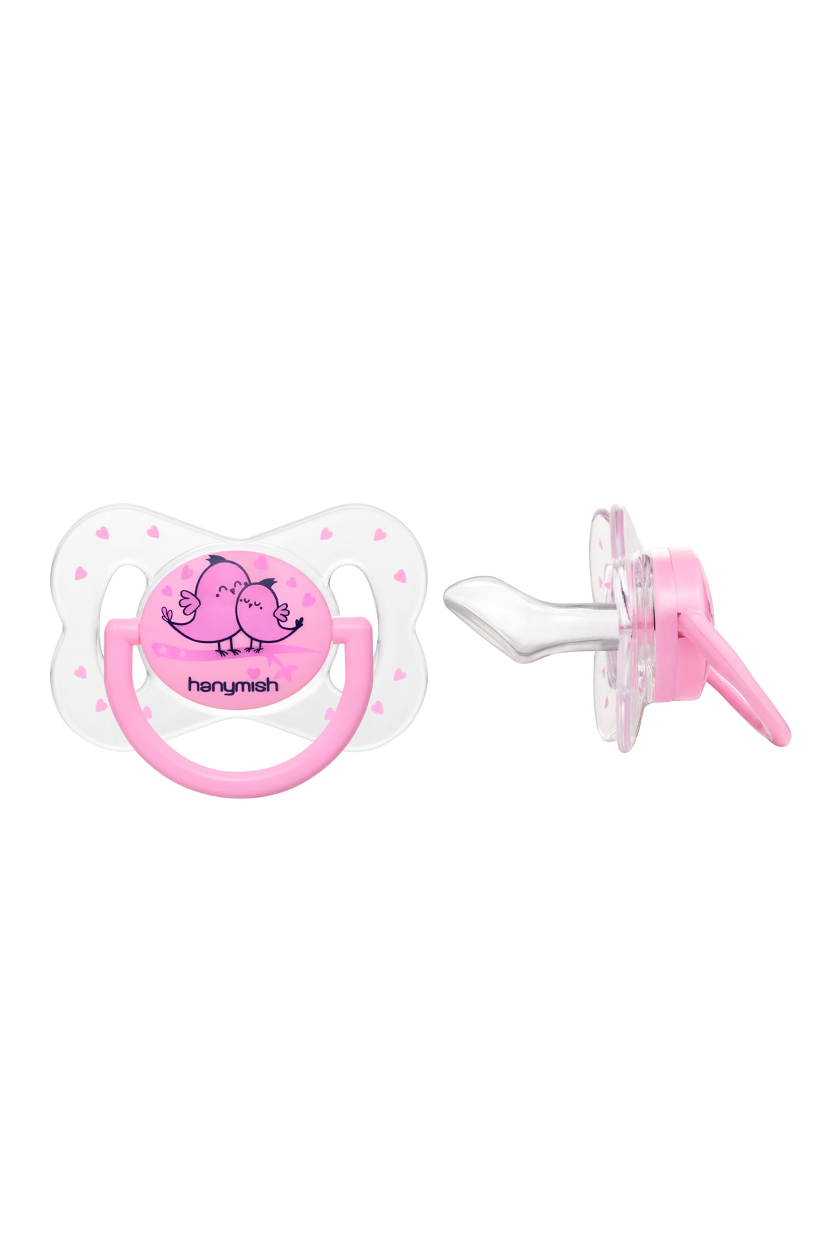 Damaklı Emzik 0-6 Ay Pembe Şeffaf Kelebek No: 1 Code 109