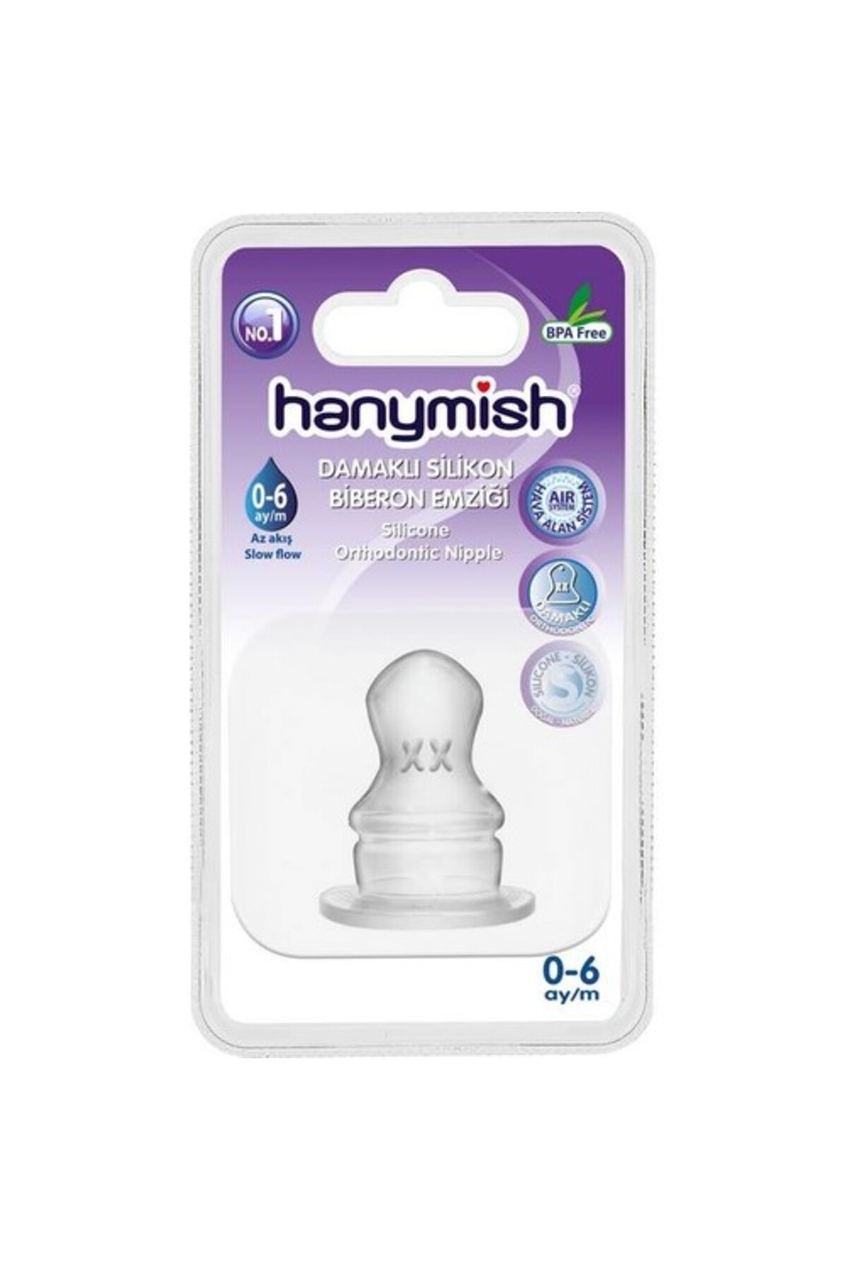 Hanymısh 463 Silikon Biberon Damakli Emzik Ucu No:1