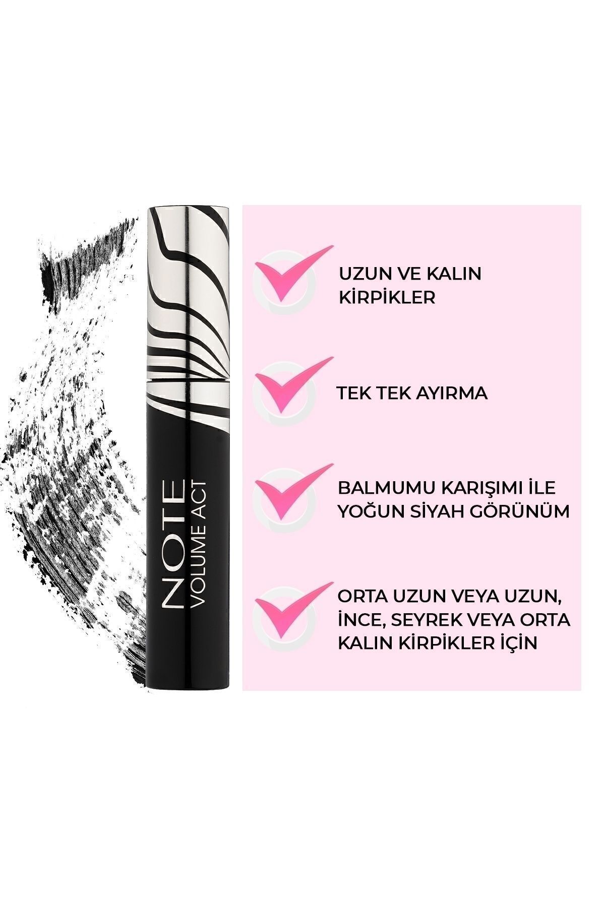 Volume Act Tek Tek Ayırma Ve Hacim Etkili Maskara - Siyah