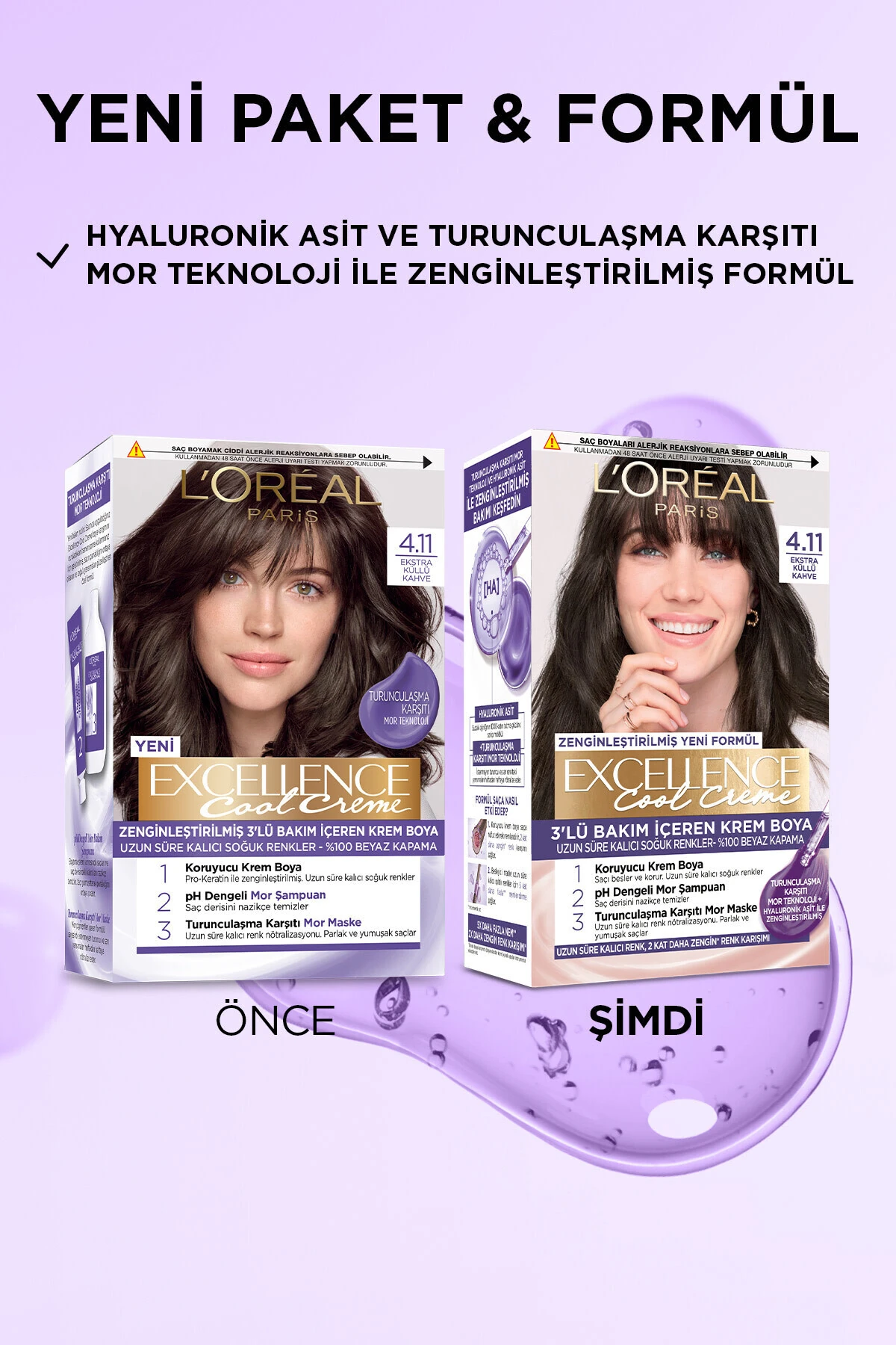 Excellence Cool Creme Saç Boyası – 4.11 Ekstra Küllü Kahve