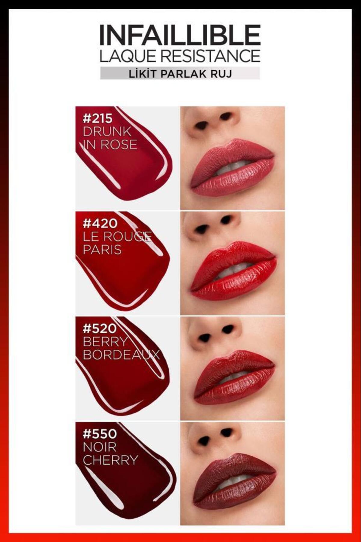 Infaillible Laque Resistance Likit Parlak Ruj - 520 Berry Bordeaux