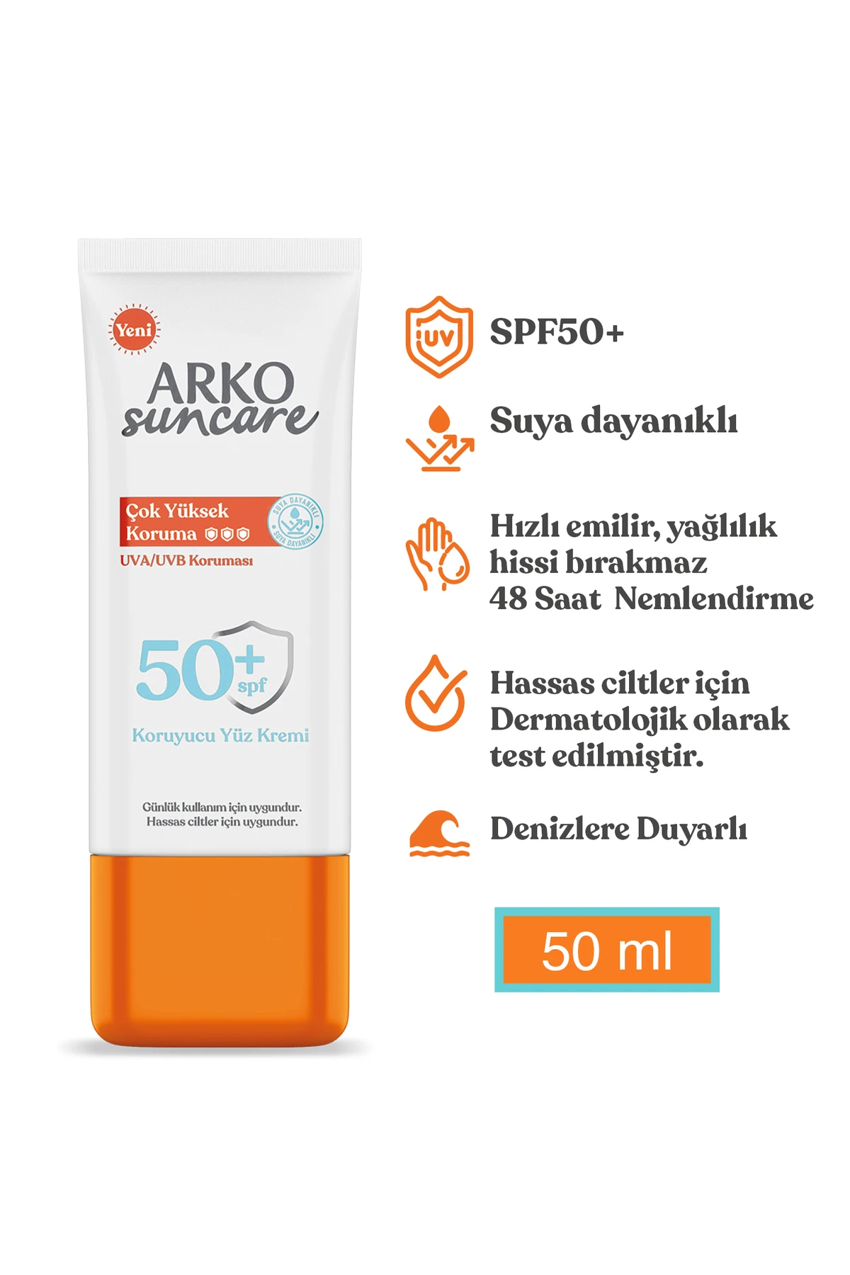 Suncare Çok Yüksek Koruma Spf 50+ Koruyucu Yüz Kremi 50 Ml