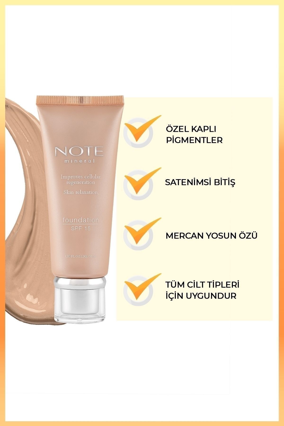 Mineral Foundation Spf 15 Yoğun Kapatıcı Saten Bitişli Fondöten - 401 Açık