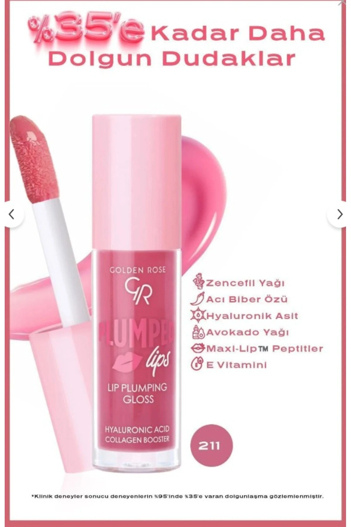 Plumped Lips Plumping Lipgloss 211 Dolgunlaştırıcı & Nemlendirici Dudak Parlatıcısı 4.7 Ml