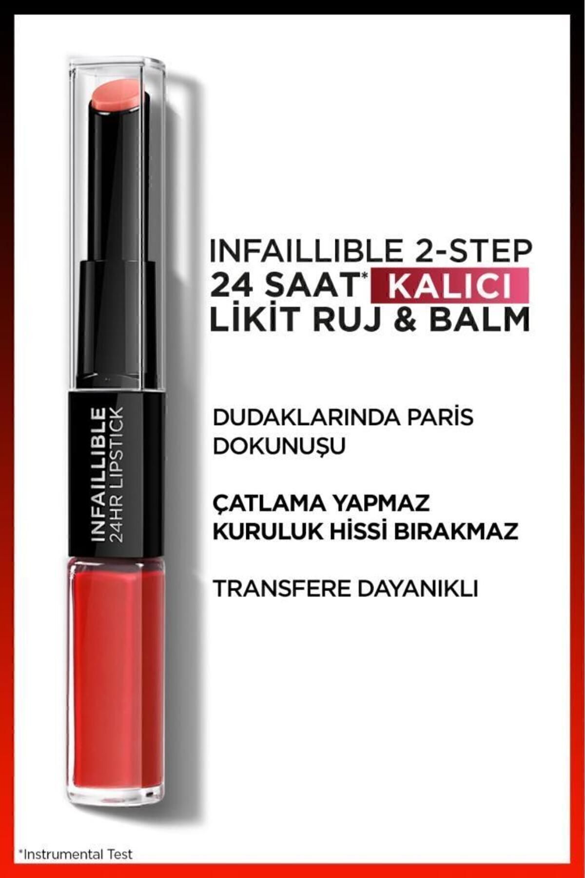 Infaillible 2-Step 24 Saat Kalıcı Likit Ruj & Balm - 506 Red Infaillible