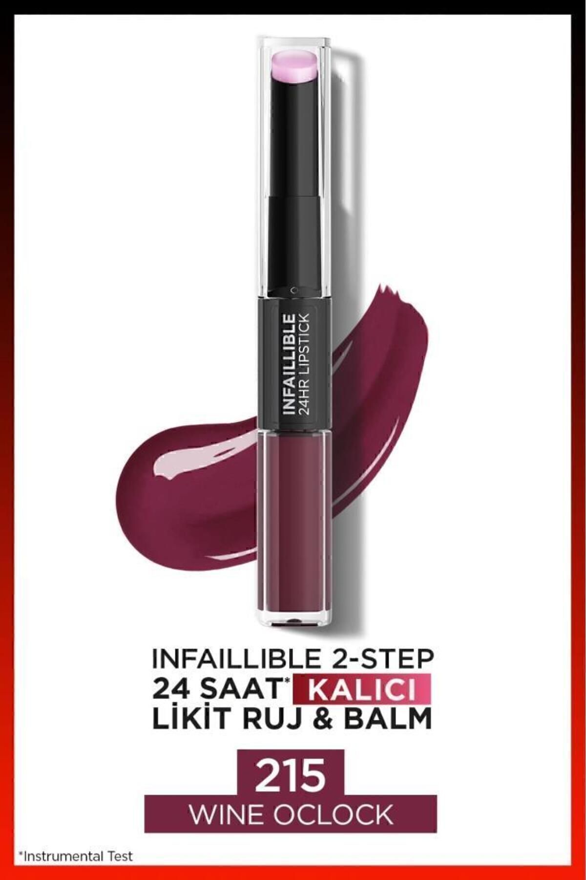 Infaillible 2-Step 24 Saat Kalıcı Likit Ruj & Balm - 215 Wine Oclock