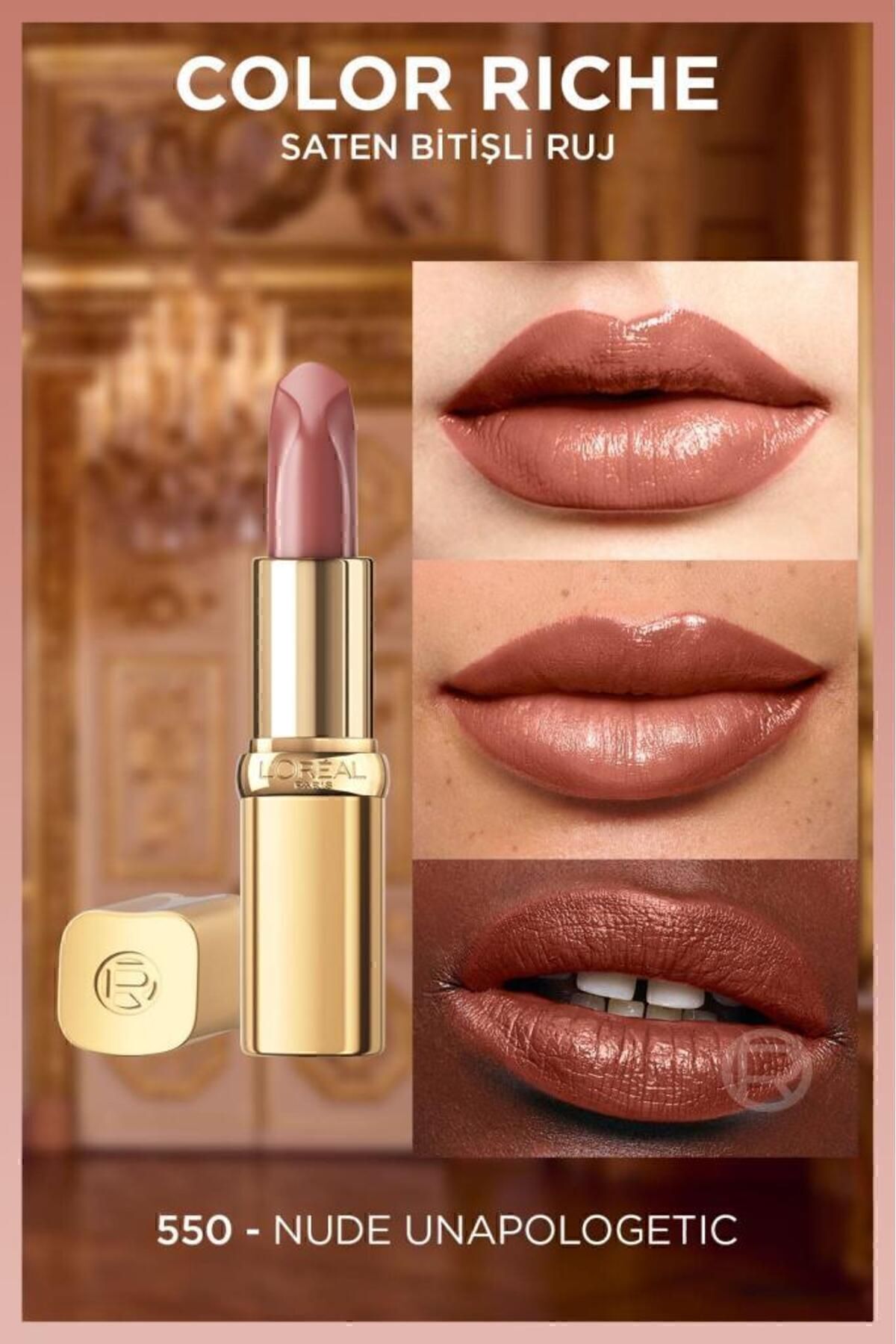 Color Riche Saten Bitişli Ruj - 550 Nude Unapologetic