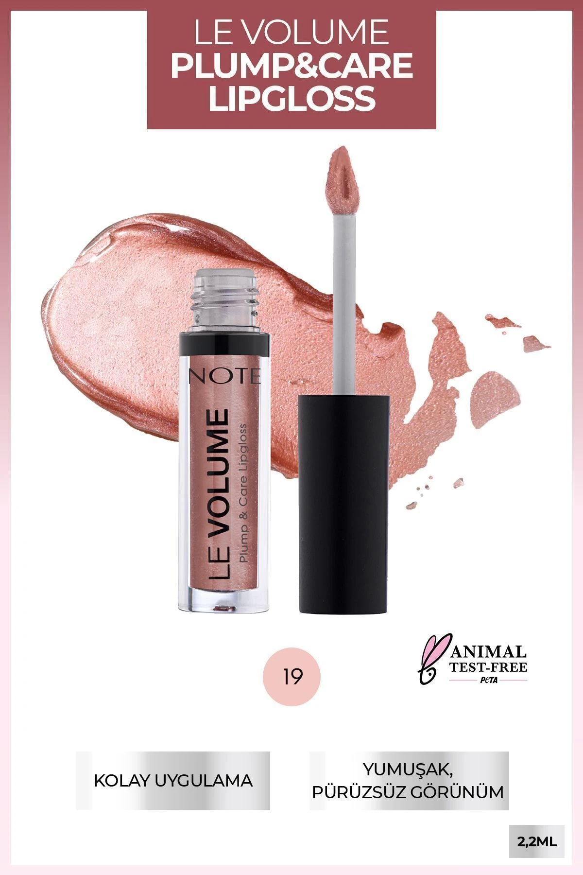 Le Volume Plump & Care Lipgloss Nemlendirici Dudak Parlatıcısı - 19 Secret Kiss - Pembe