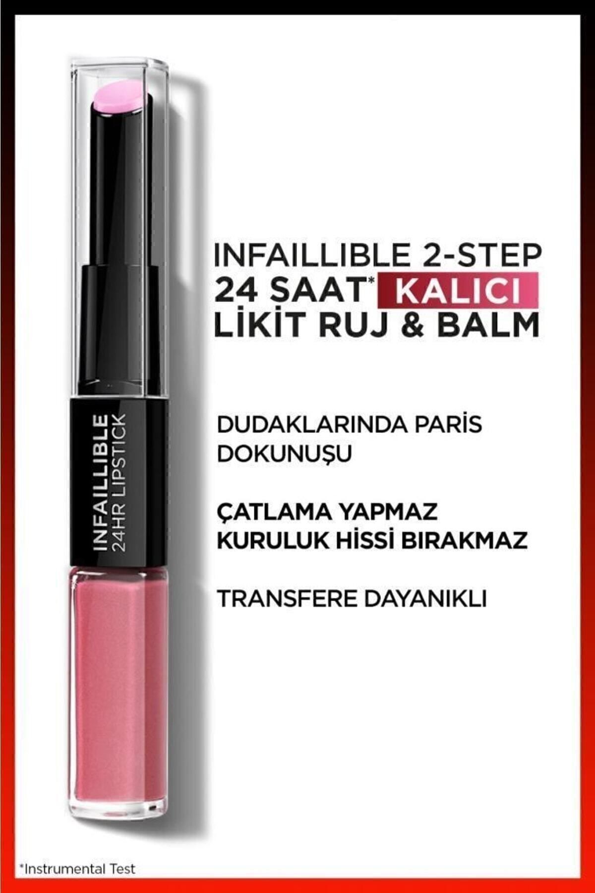 Infaillible 2-Step 24 Saat Kalıcı Likit Ruj & Balm - 213 Toujours Teaberry