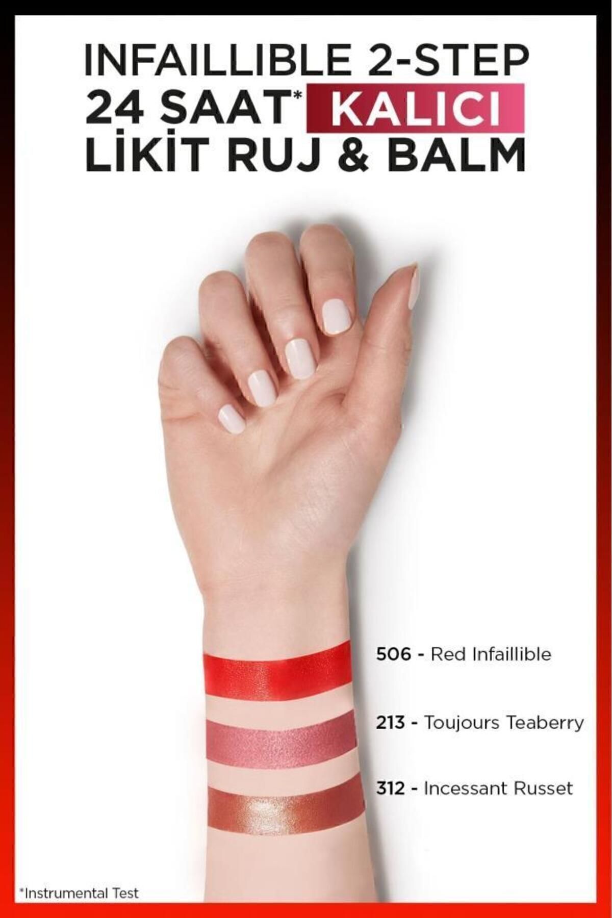 Infaillible 2-Step 24 Saat Kalıcı Likit Ruj & Balm - 506 Red Infaillible