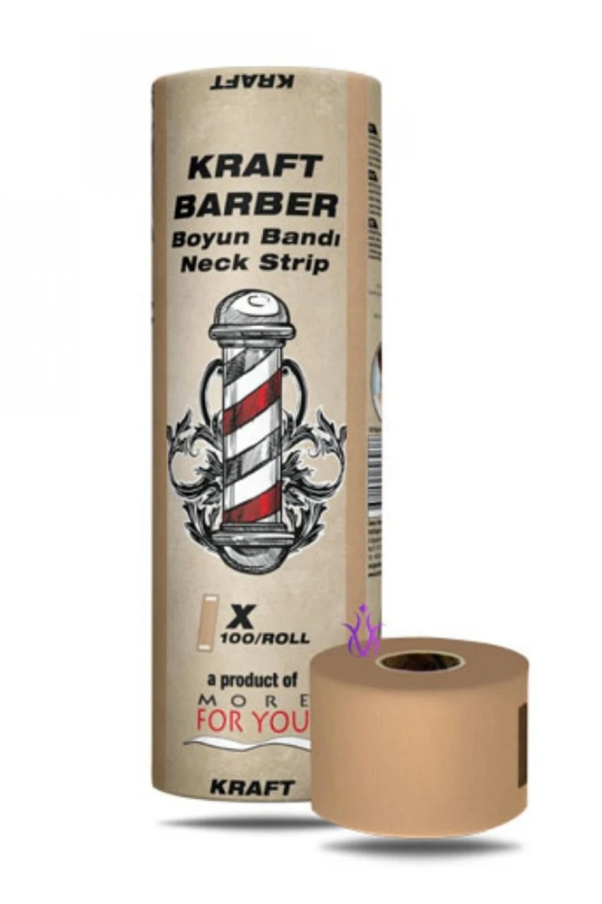 Boyun Bandı Kraft Barber Kahverengi 5X100