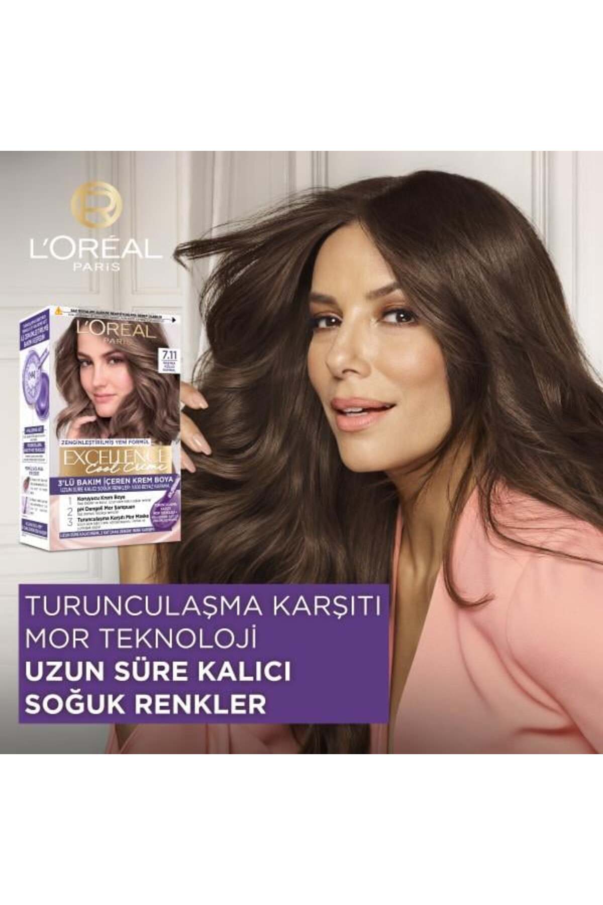 L'Oréal Paris Excellence Cool Creme 7.11 Ekstra Küllü Kumral Saç Boyası