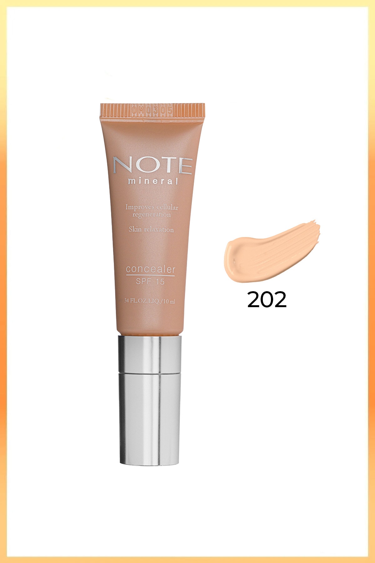 Mineral Concealer Spf 15 Yoğun Kapatıcı Metal Başlıklı Göz Altı Kapatıcısı - 202 Orta Açık
