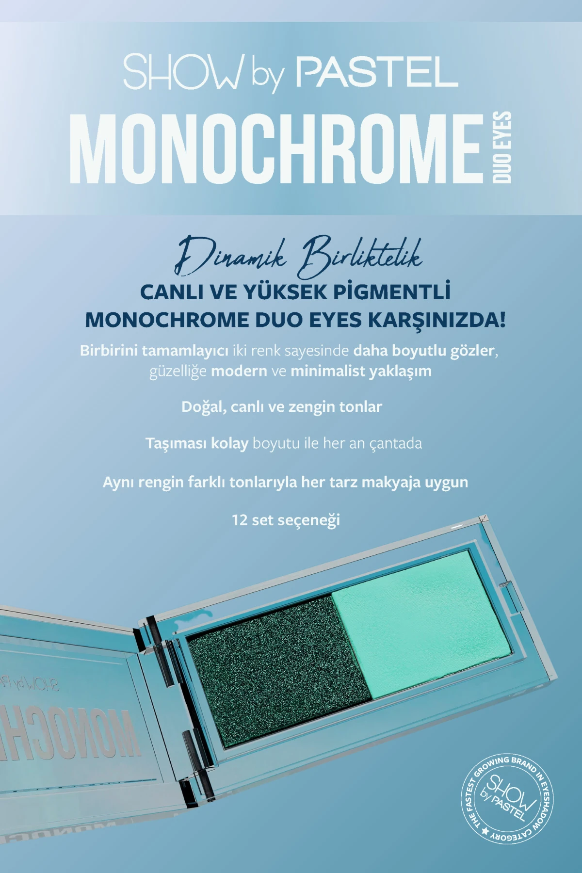 Monochrome Duo Eyes - Ikili Far Paleti 30 Ember