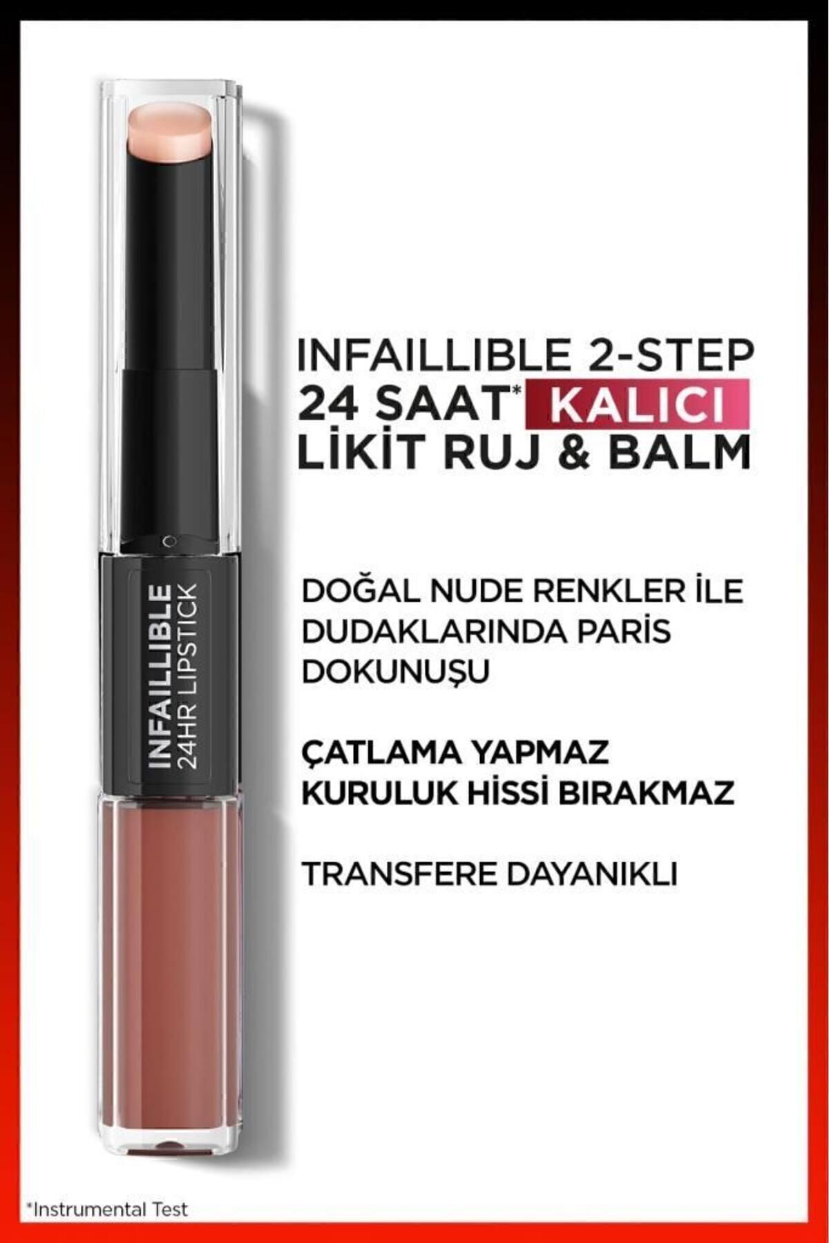Infaillible 2-Step 24 Saat Kalıcı Likit Ruj & Balm - 101 Everlasting Paris