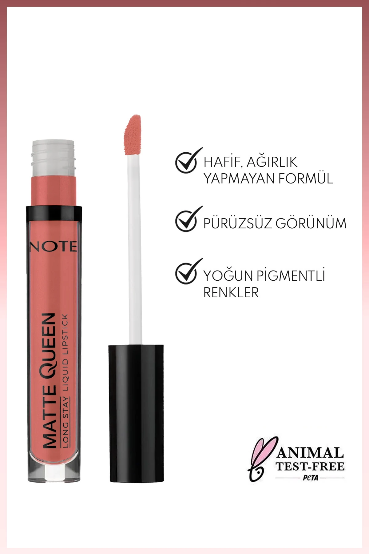 Matte Queen Lipstick Kalıcı Mat Likit Ruj - 04 French Kiss - Nude