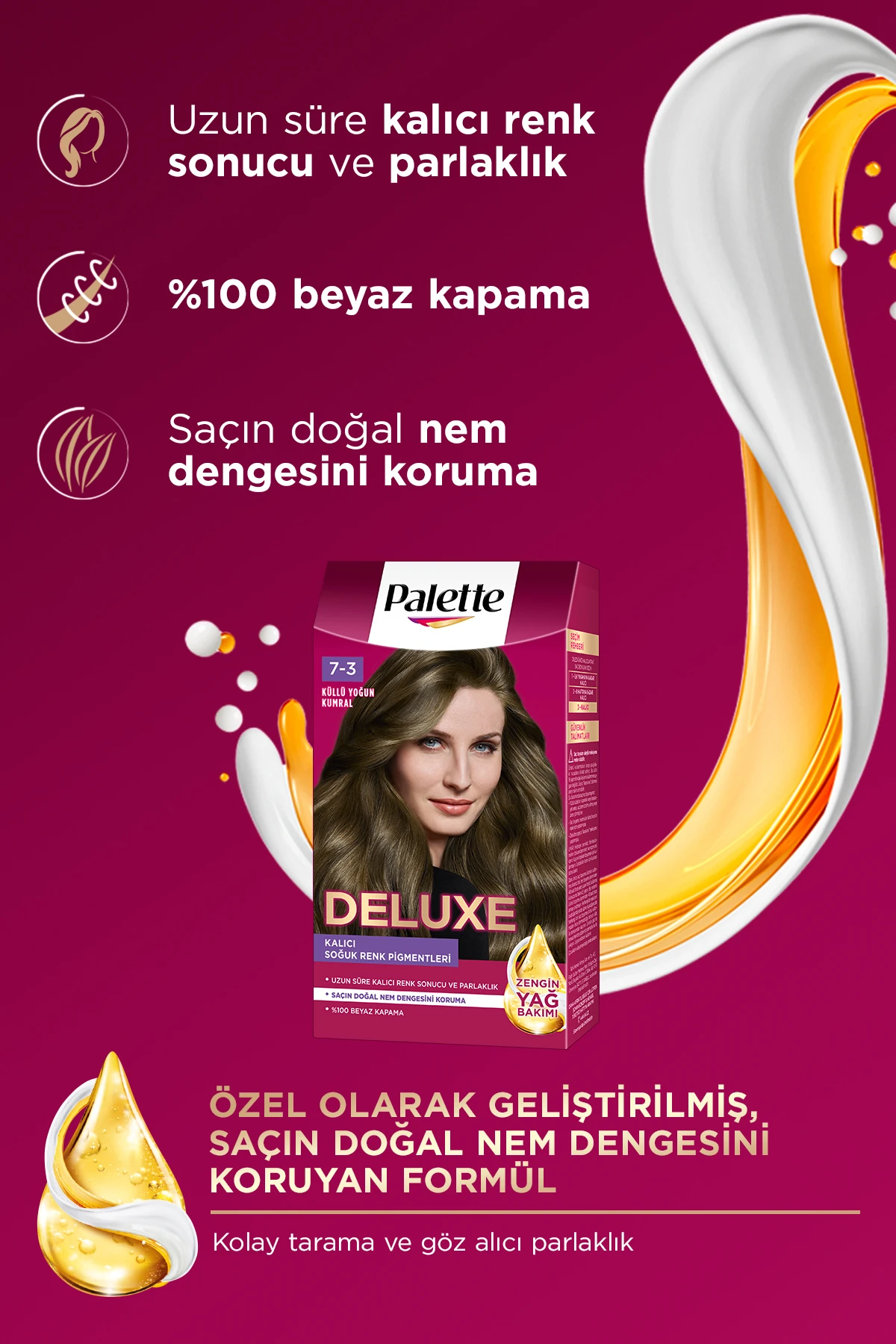 Deluxe Yoğun Renkler 7-3 Küllü Yoğun Kumral