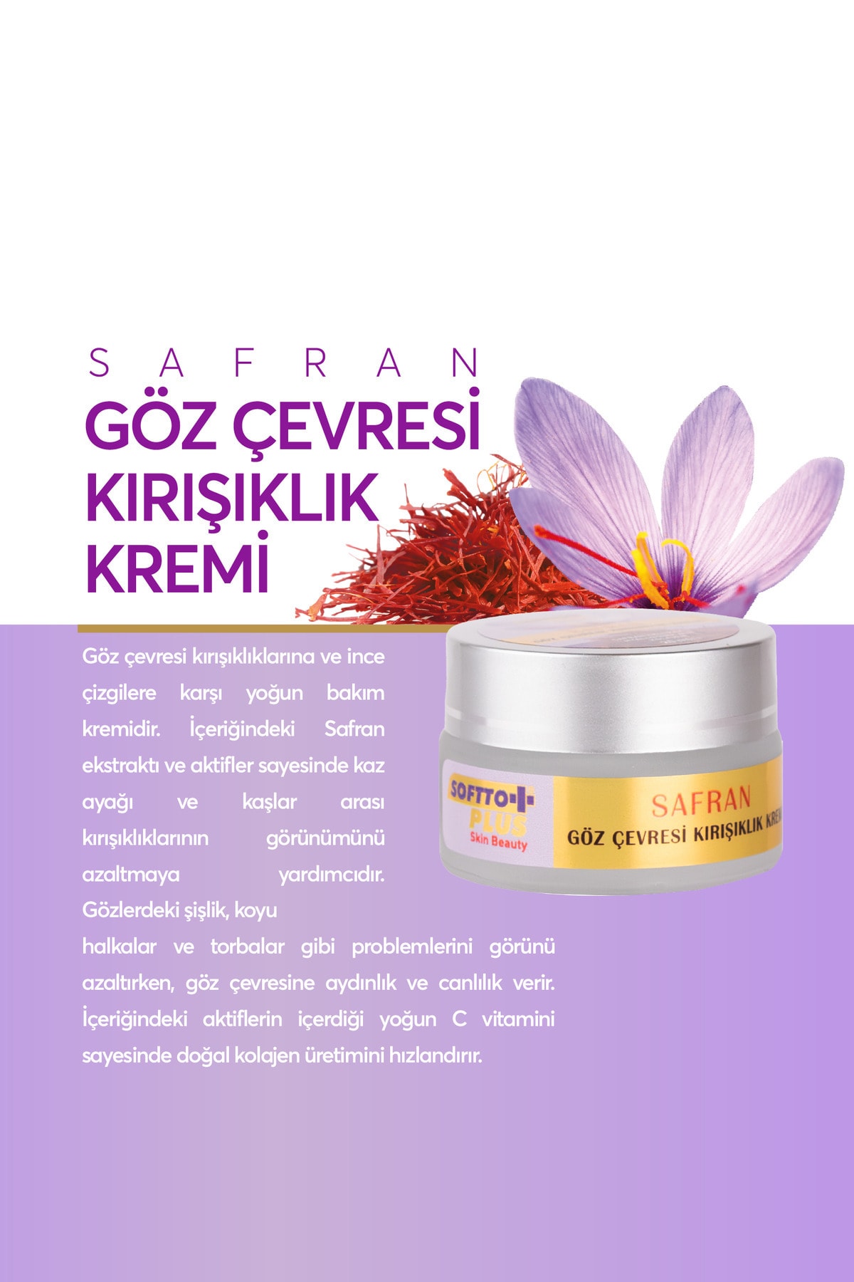 Safran Göz Çevresi Kırışıklık Kremi 20 Ml