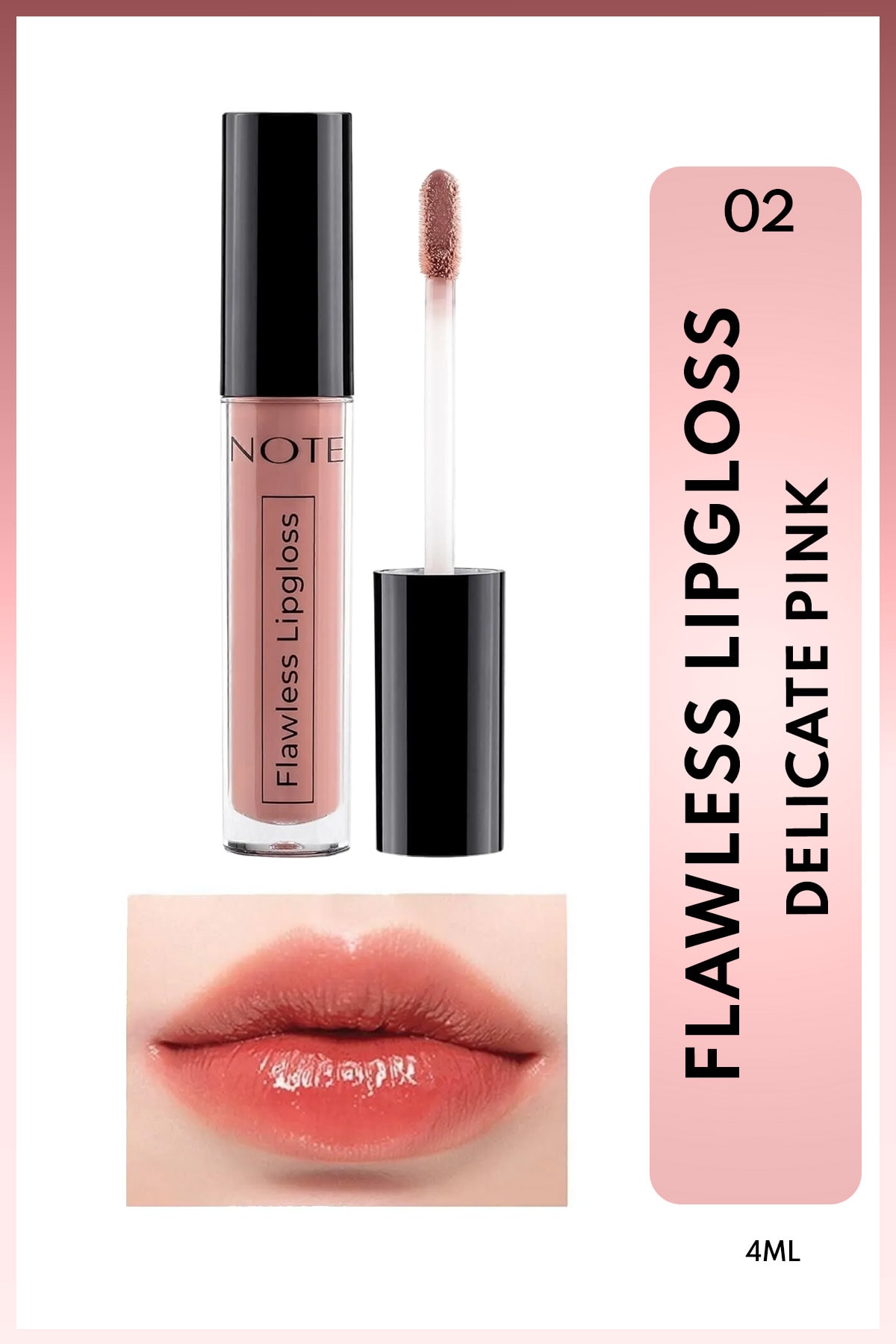 Flawless Lipgloss Nemlendirici Dudak Parlatıcısı - 02 Delicate Pink - Pembe