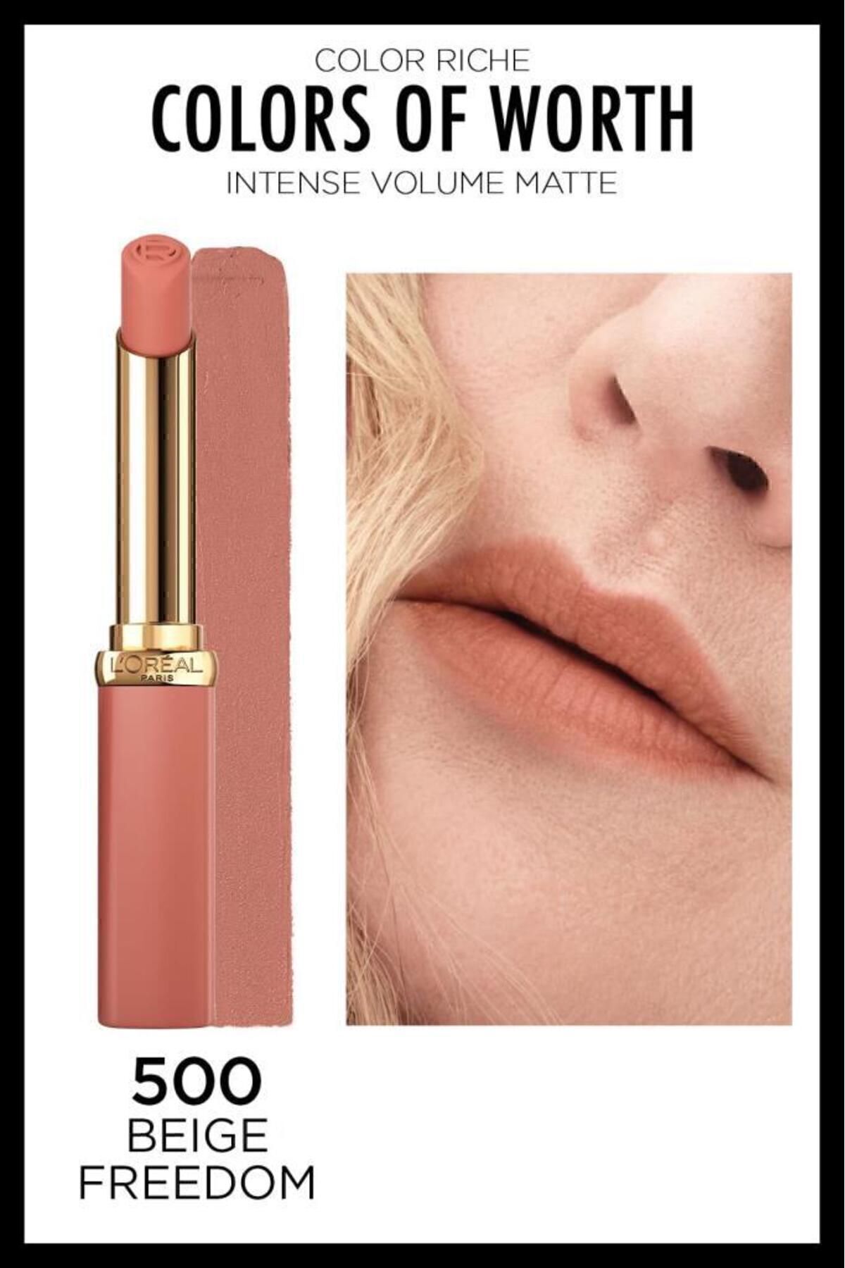 Color Riche Colors Of Worth Intense Volume Matte Ruj -500 Beige Freedom