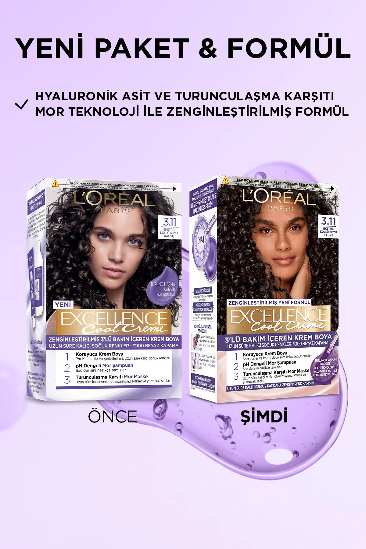 Excellence Cool Creme Saç Boyası – 3.11 Ekstra Küllü Koyu Kahve