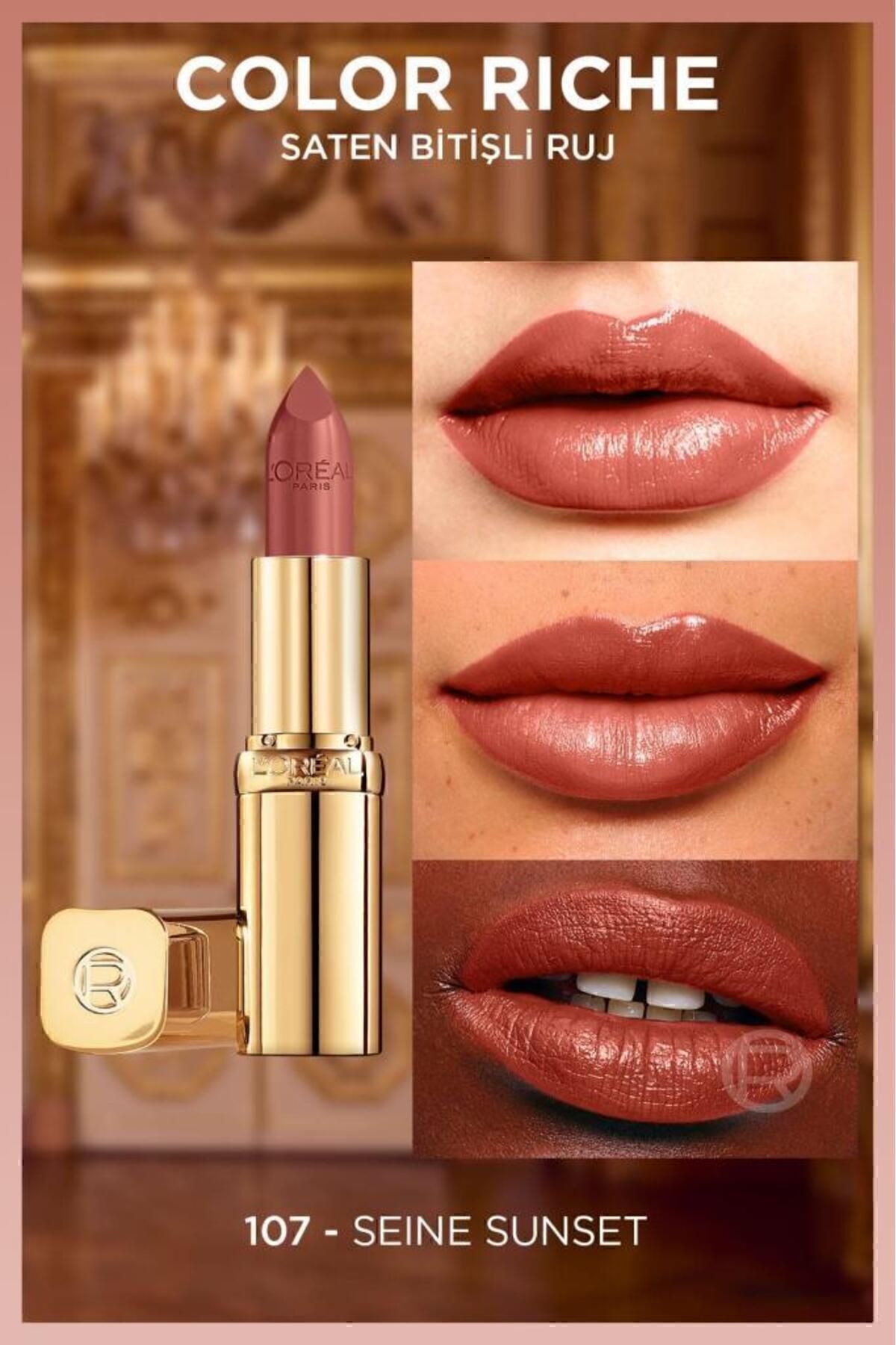 Color Riche Saten Bitişli Ruj 107 Seine Sunset - Nude