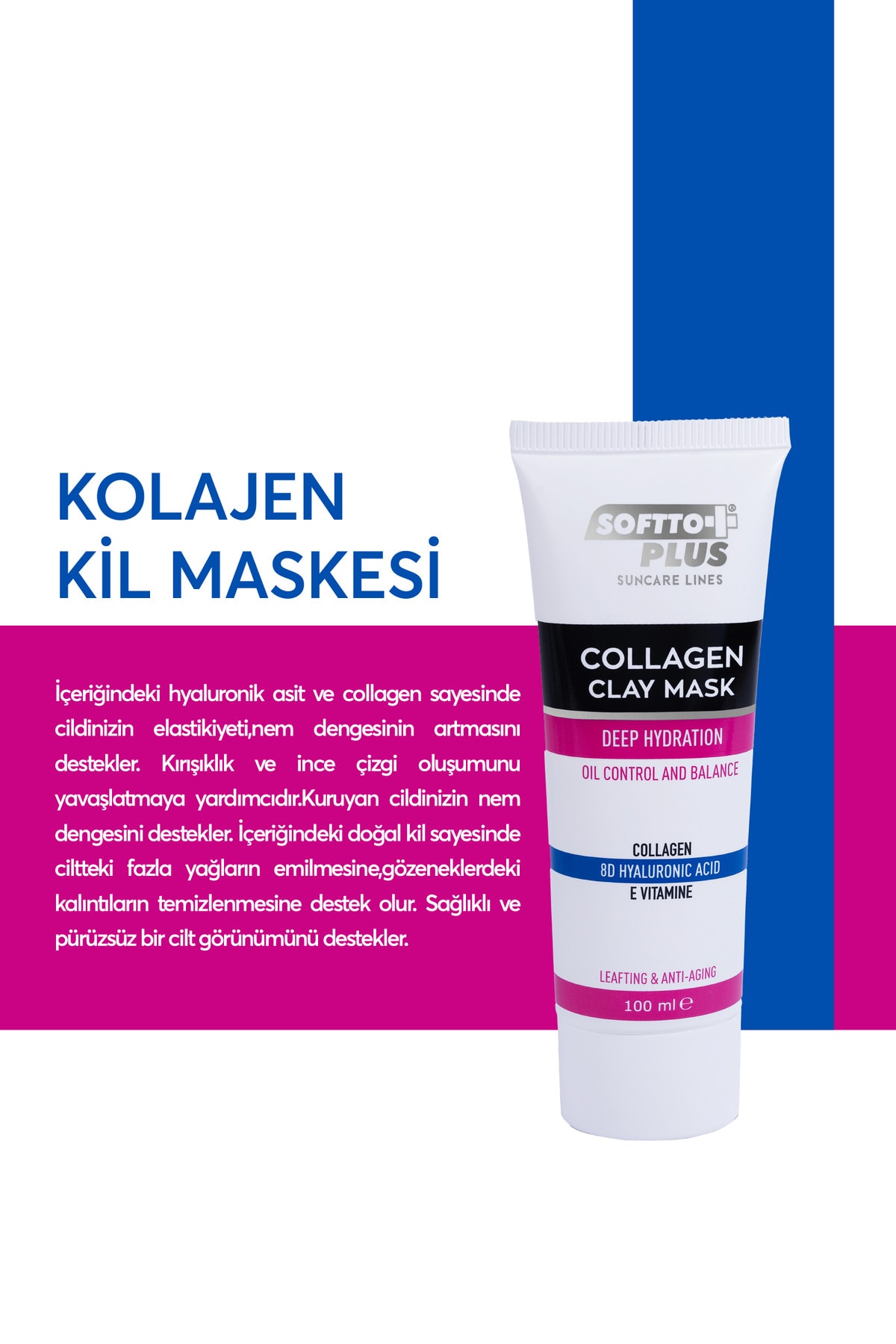 Kolajen Yağ Kontrol Ve Dengeleyici Kil Maskesi 100 Ml