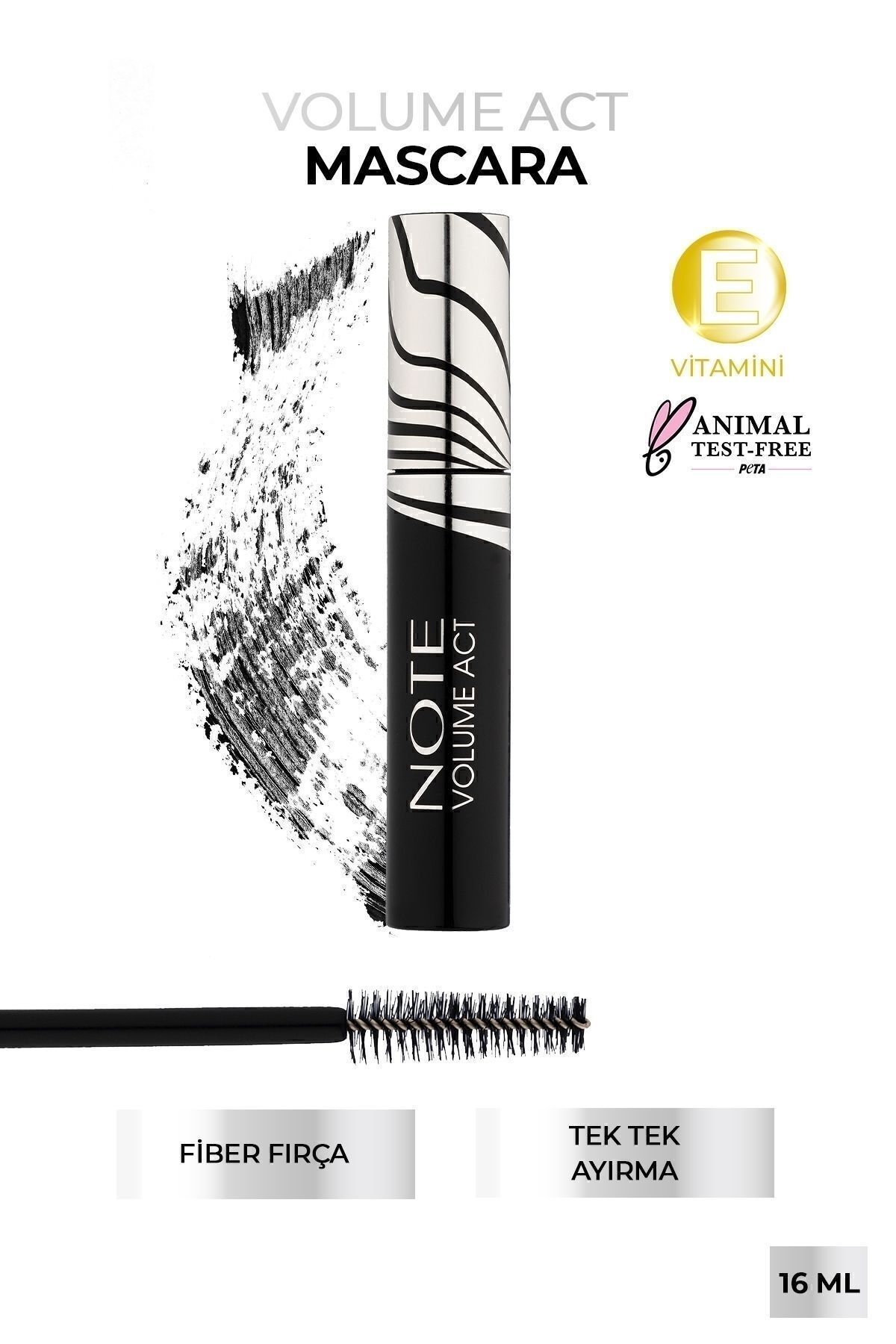 Volume Act Tek Tek Ayırma Ve Hacim Etkili Maskara - Siyah