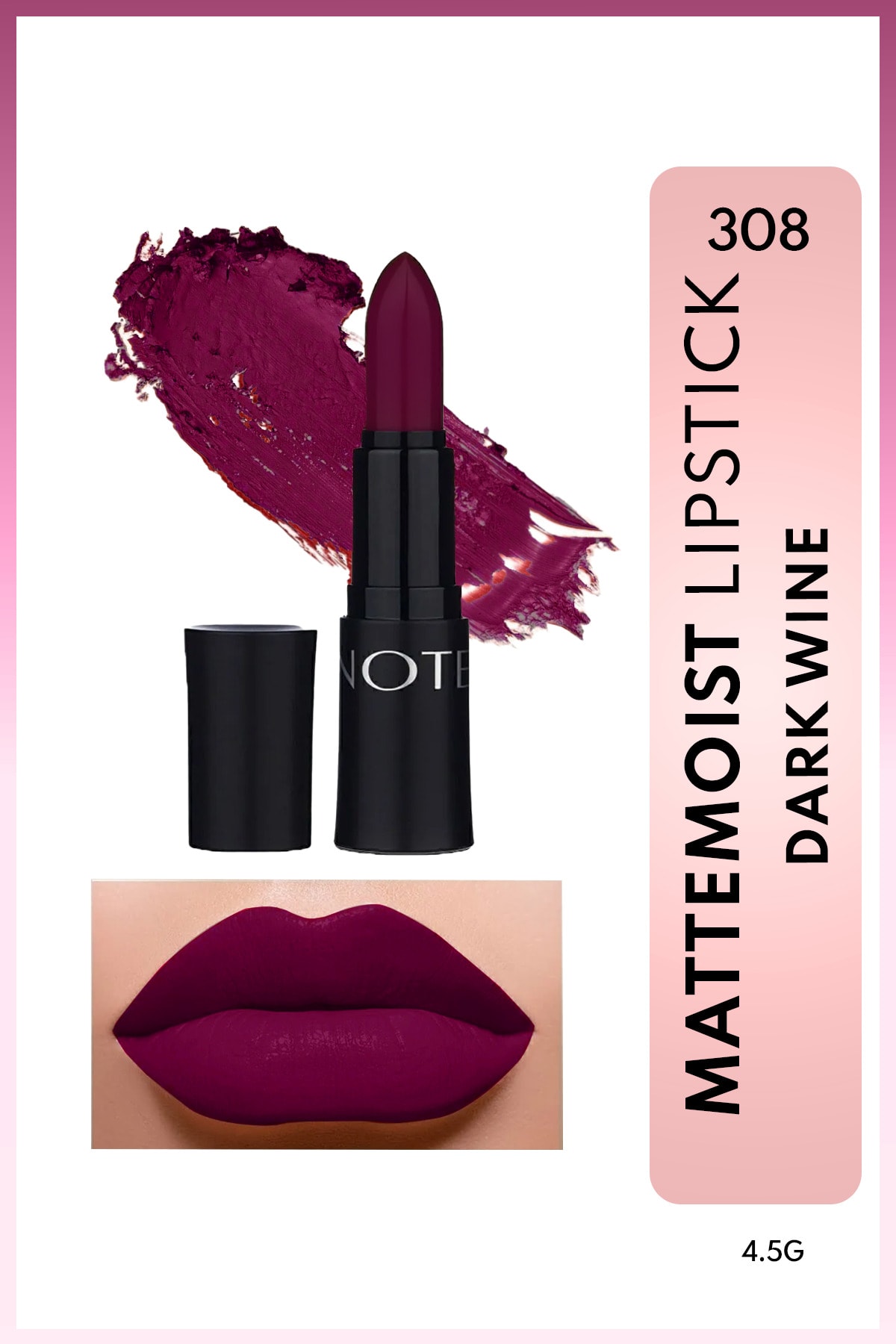 Mattemoist Lipstick Mat Bitişli Ruj 308 Brand - Koyu Mor