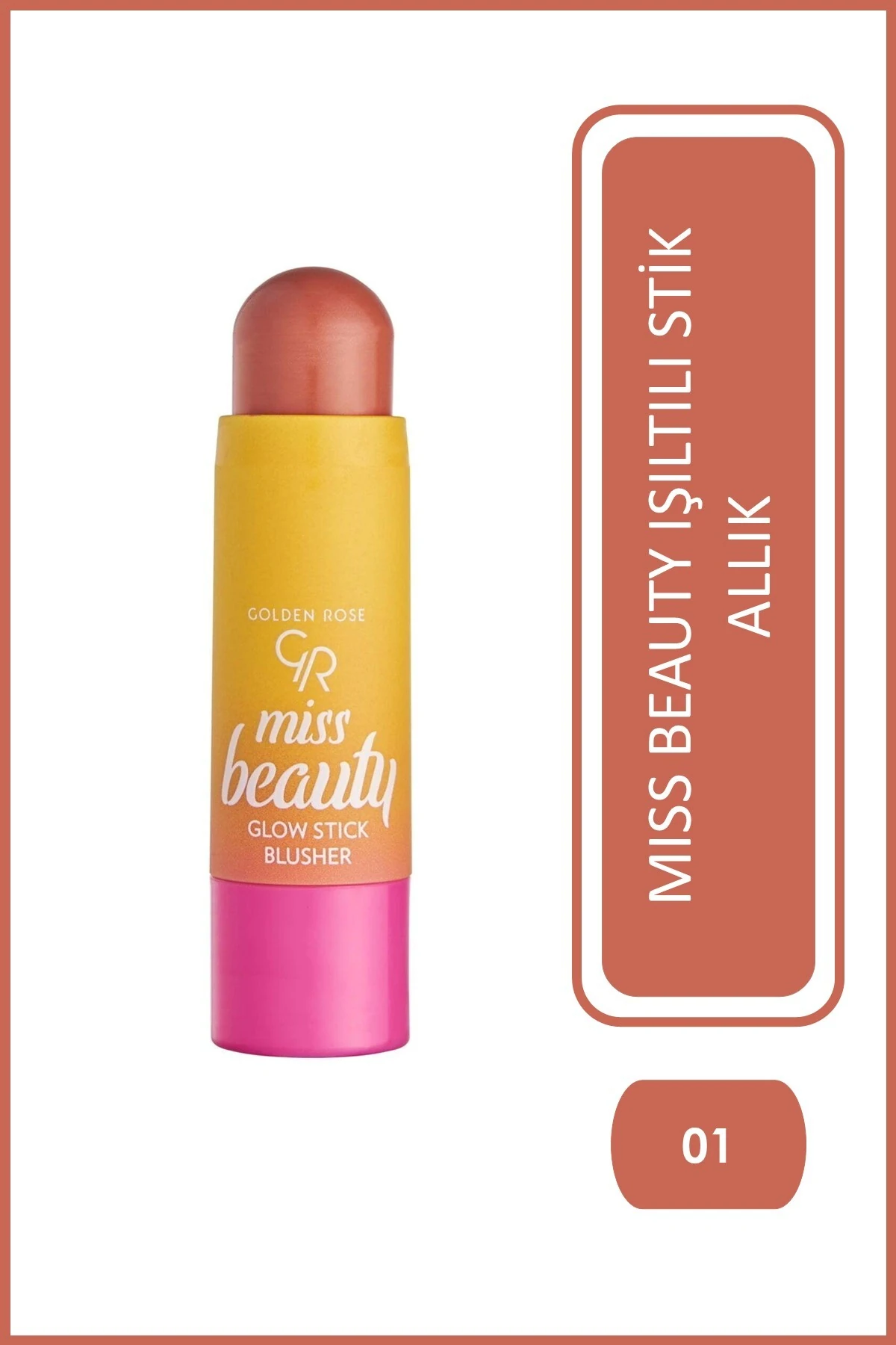 Miss Beauty Glow Stick Blusher 01 Peach Flash Stik Allık 6 G