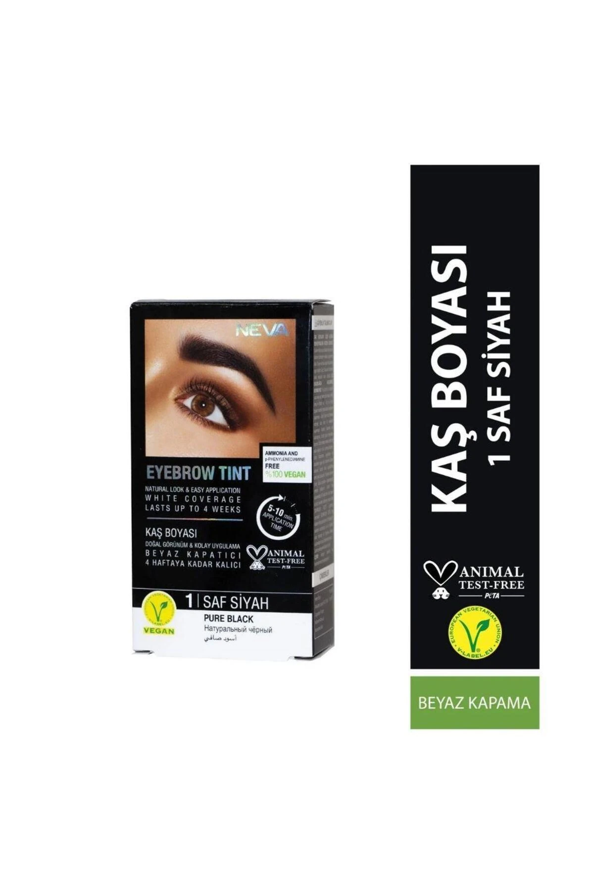Eyebrow Tint Vegan Kaş Boyası Seti 1 Saf Siyah