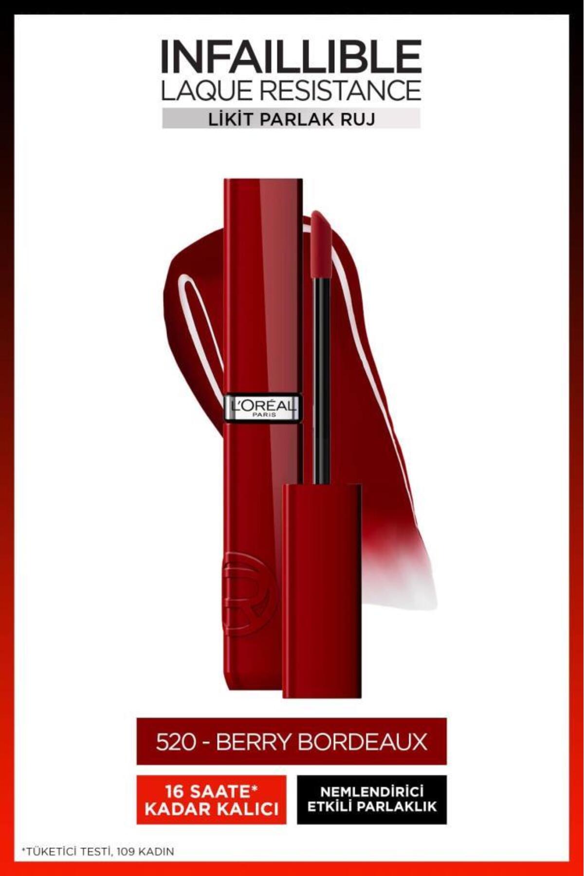 Infaillible Laque Resistance Likit Parlak Ruj - 520 Berry Bordeaux