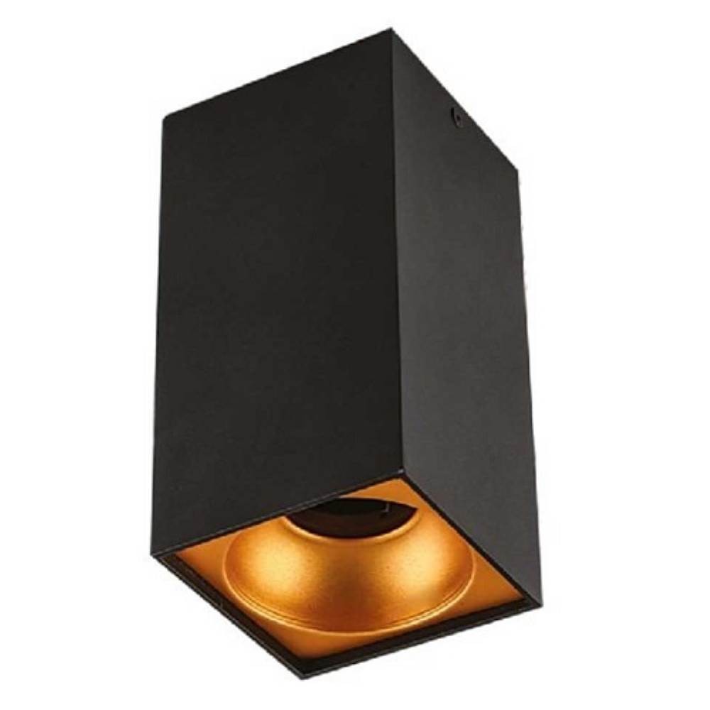 CATA Atena Üstü Armatür GU10 Siyah Gold Kare CT-5417