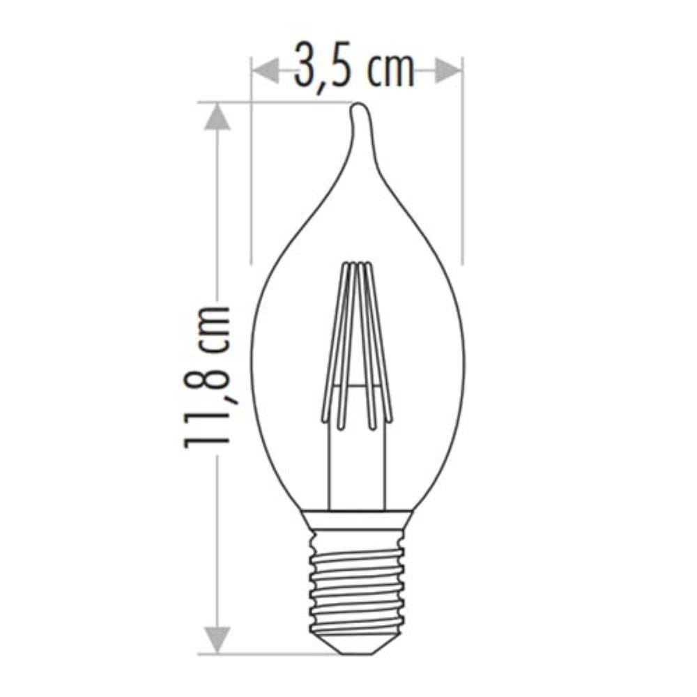 CATA 4W Rustik LED Kıvrık Buji Ampul E14 Amber CT-4281