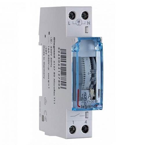 Legrand Dikey Analog Kadranlı Günlük Zaman Saati 100 Saat Rezervli 16A 250V LR 412790
