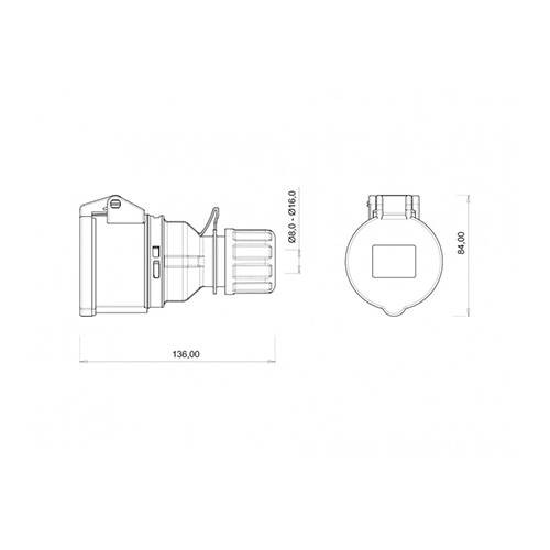 Bemis 5/16A Uzatma Priz CEE 380V IP44 BC1-1505-2312