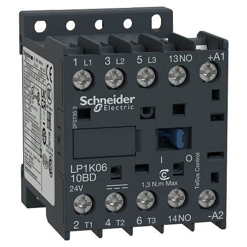 Schneider Tesys K Kontaktör 3P 6A AC3 24VDC 1NA LP1K0610BD