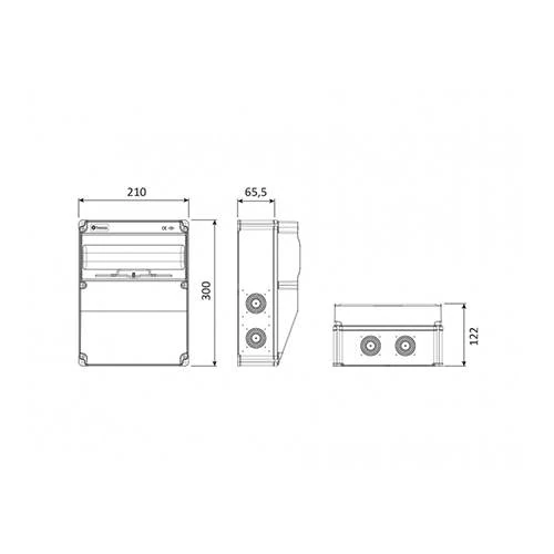 Bemis 2 Ad. 5/32A Ön + 2 Ad. 1/16A Yan Prizli Kombinasyon IP44 BD2-2234-2020