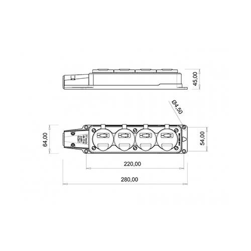 Bemis Dörtlü Grup Priz Monofaze Kauçuk IP54 BK1-1402-3614